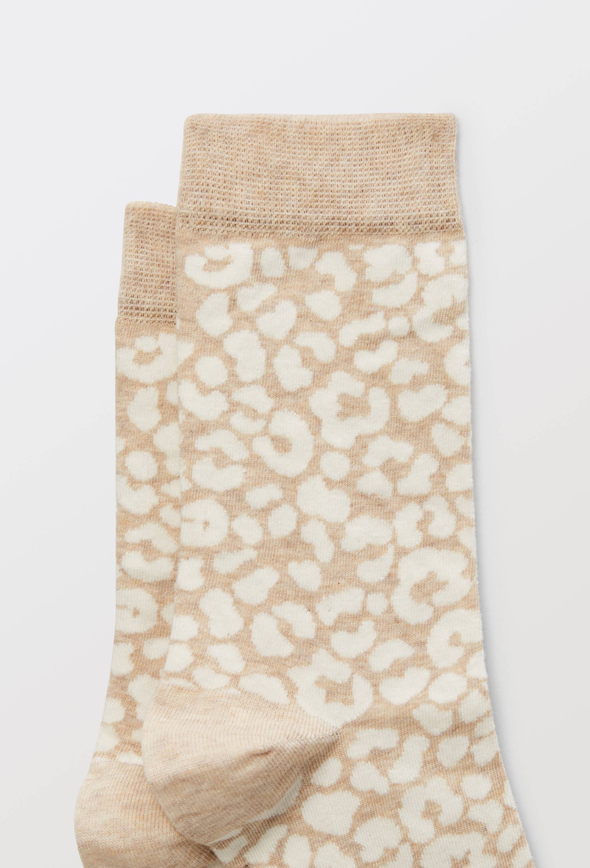 Paire de chaussettes avec motifs en coton Premium, Beige, large image number 2