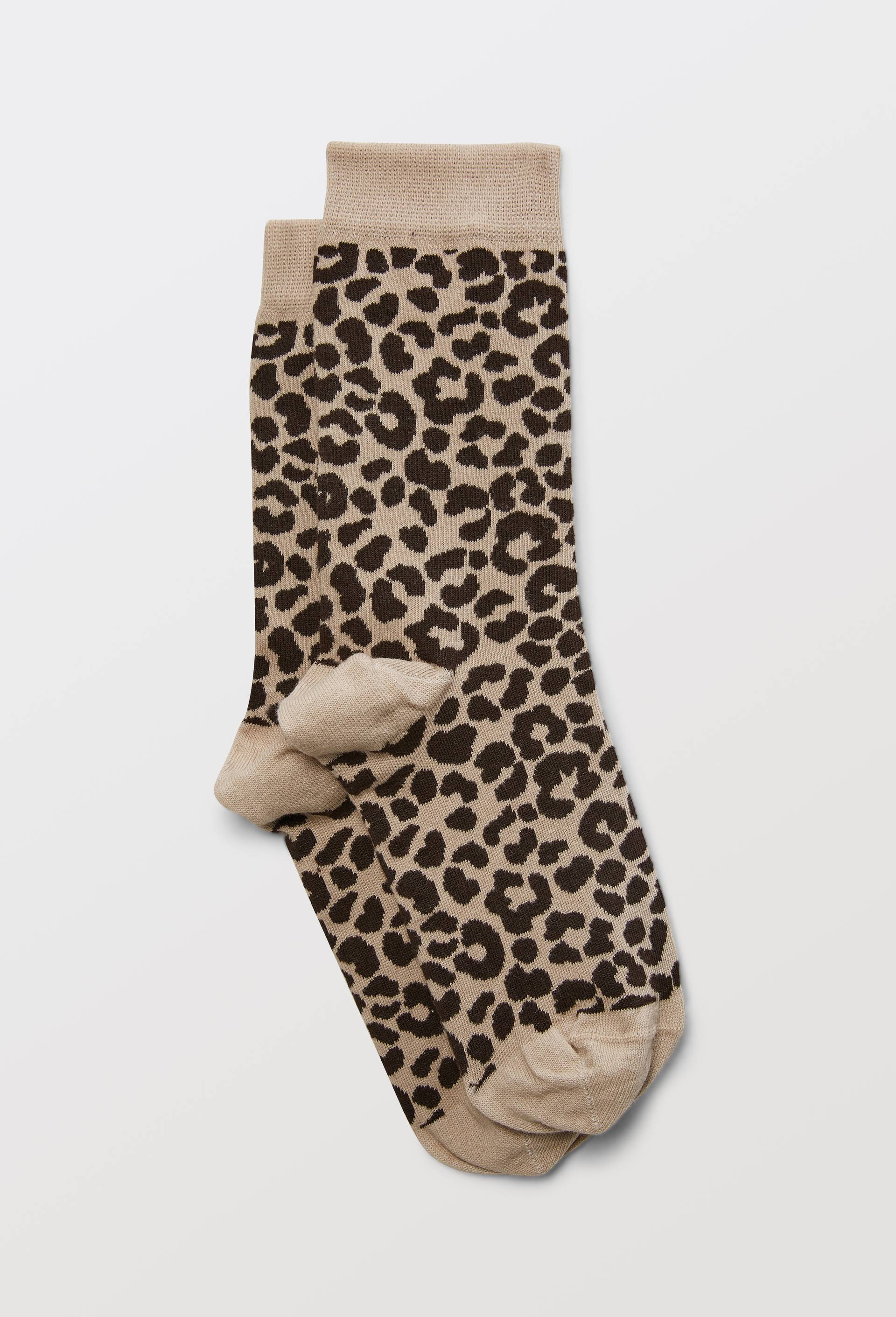 Paire de chaussettes avec motifs en coton Premium, Brun, large image number 1