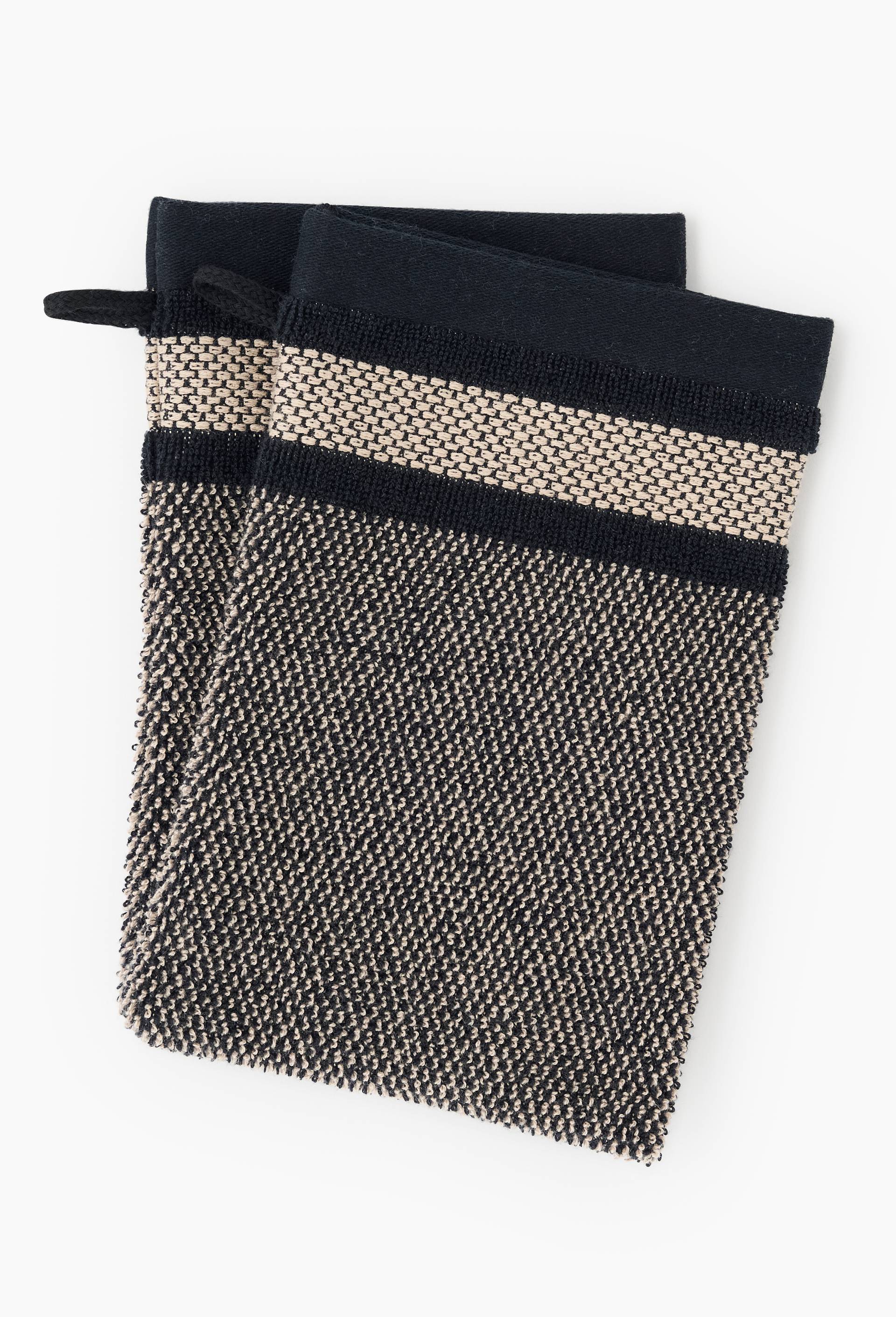 2 gants, 15x21 cm 100% coton bio GOTS, Noir, large image number 1