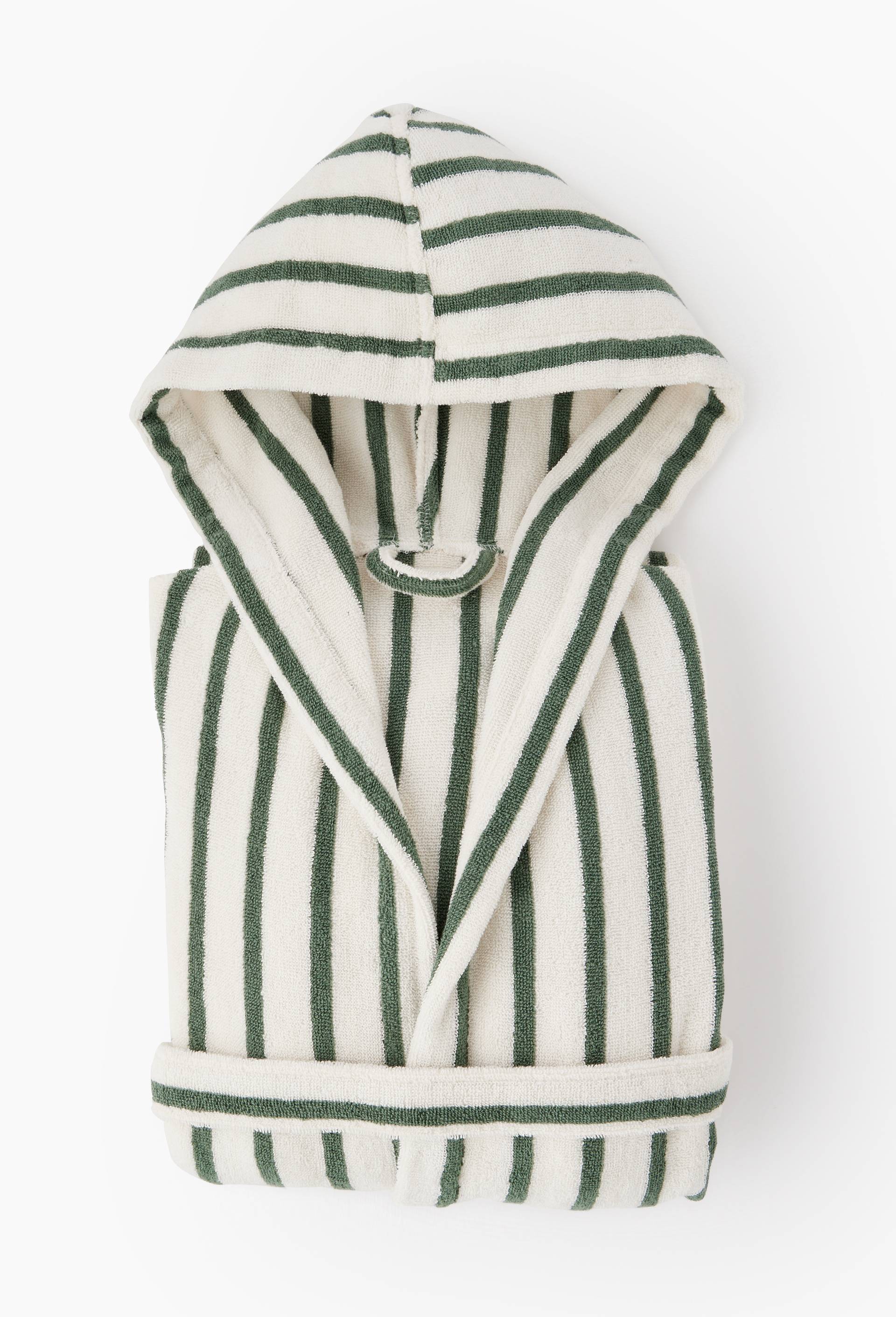 Peignoir ray&eacute;, 100% coton bio GOTS, Vert, large image number 1