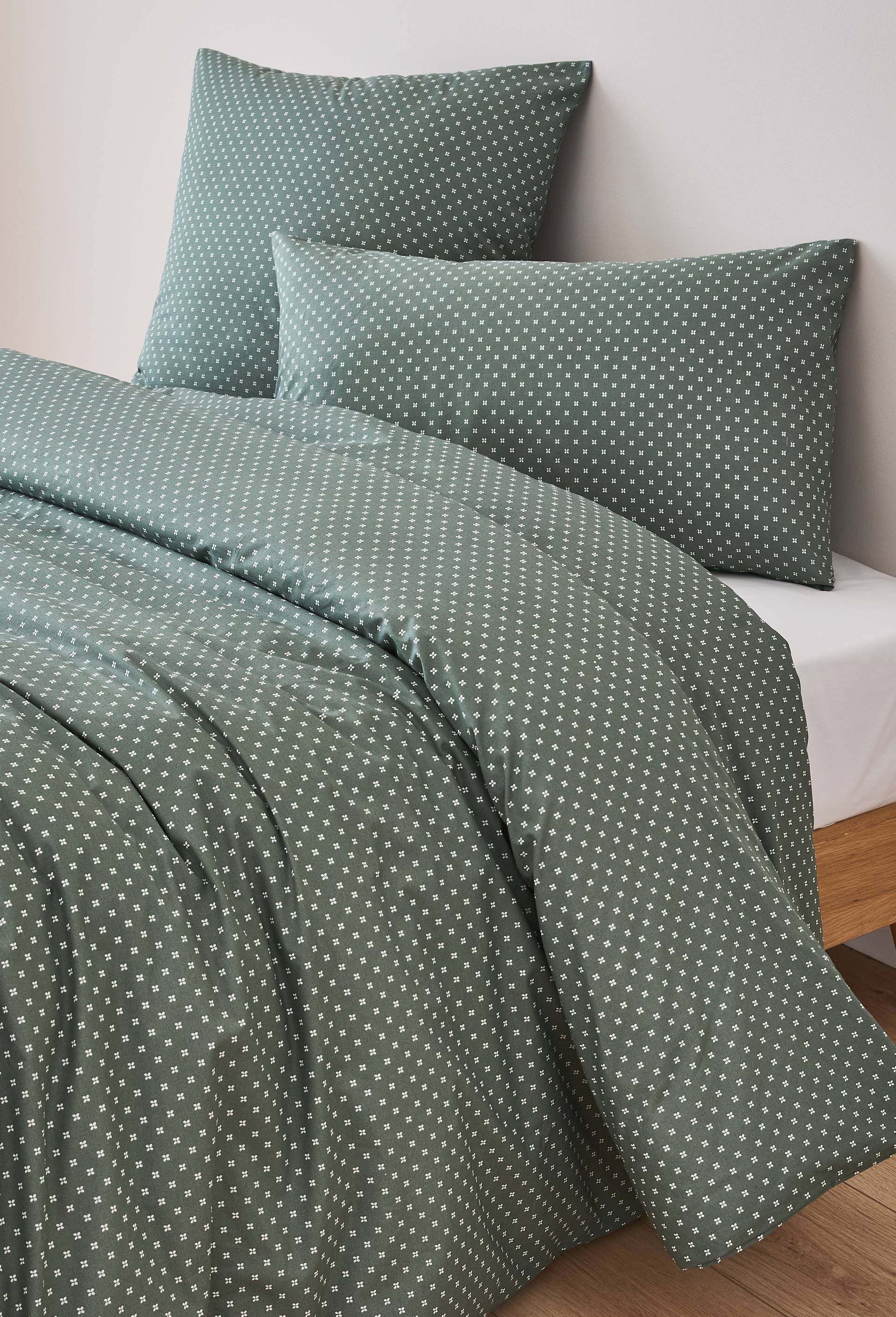 Housse de couette imprim&eacute;e,  100% coton bio, Vert, large image number 0.0