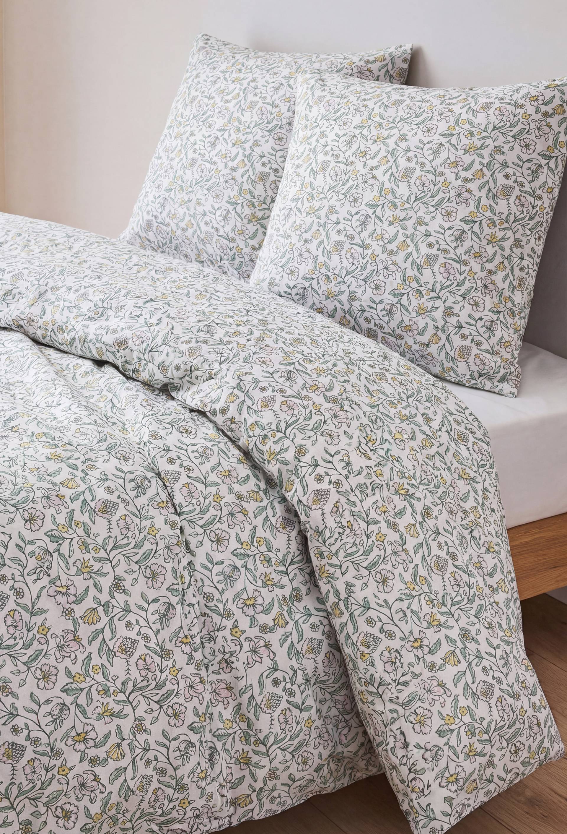 Housse de couette imprim&eacute;e,  100% coton bio, Blanc, large image number 0