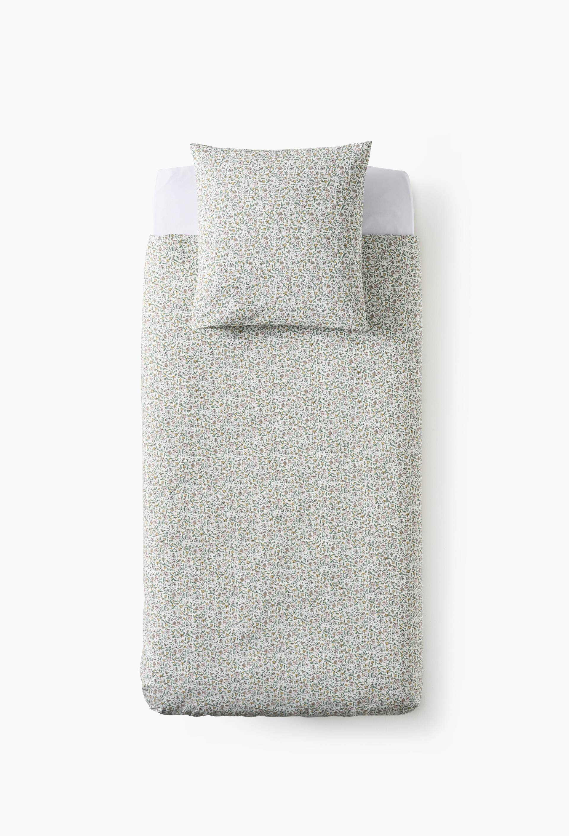 Housse de couette imprim&eacute;e,  100% coton bio, Blanc, large image number 1