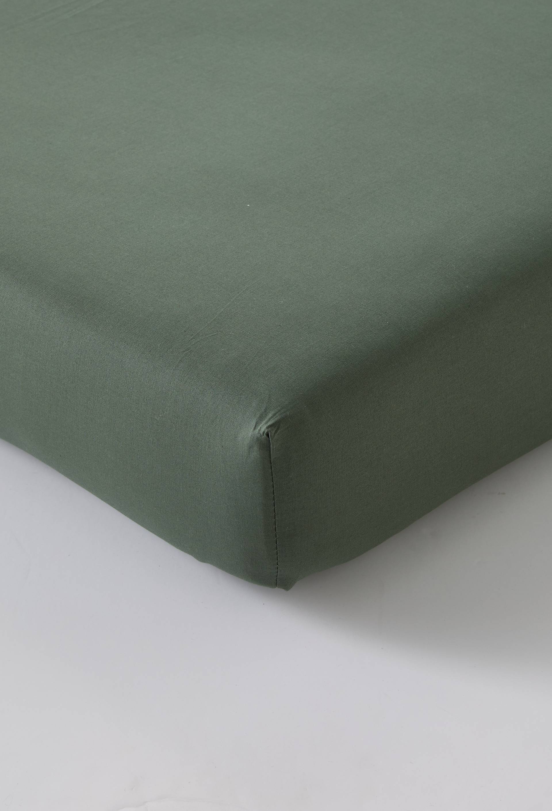 Drap housse uni, coton bio, Vert, large image number 0