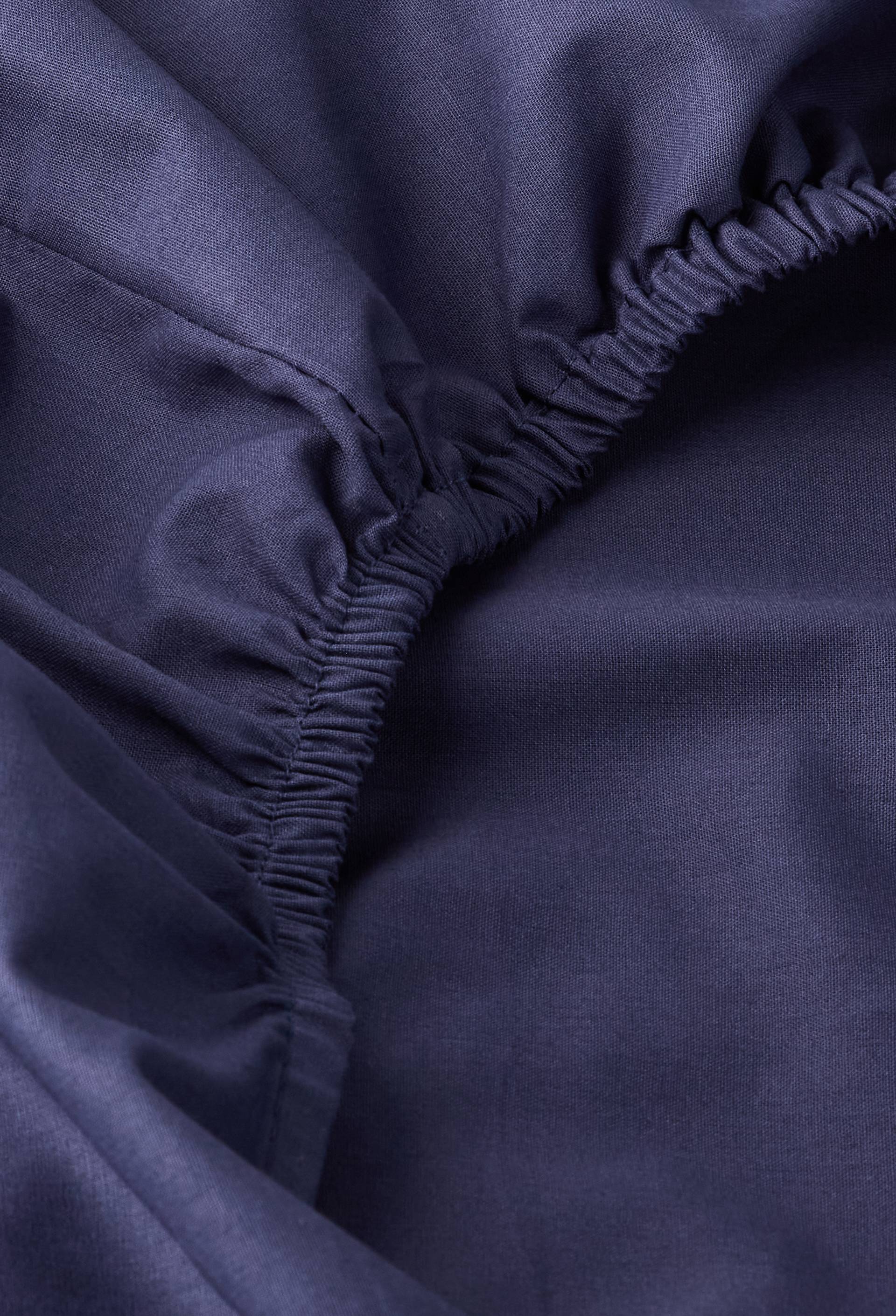 Drap housse uni, coton bio, Bleu fonc&eacute;, large image number 1