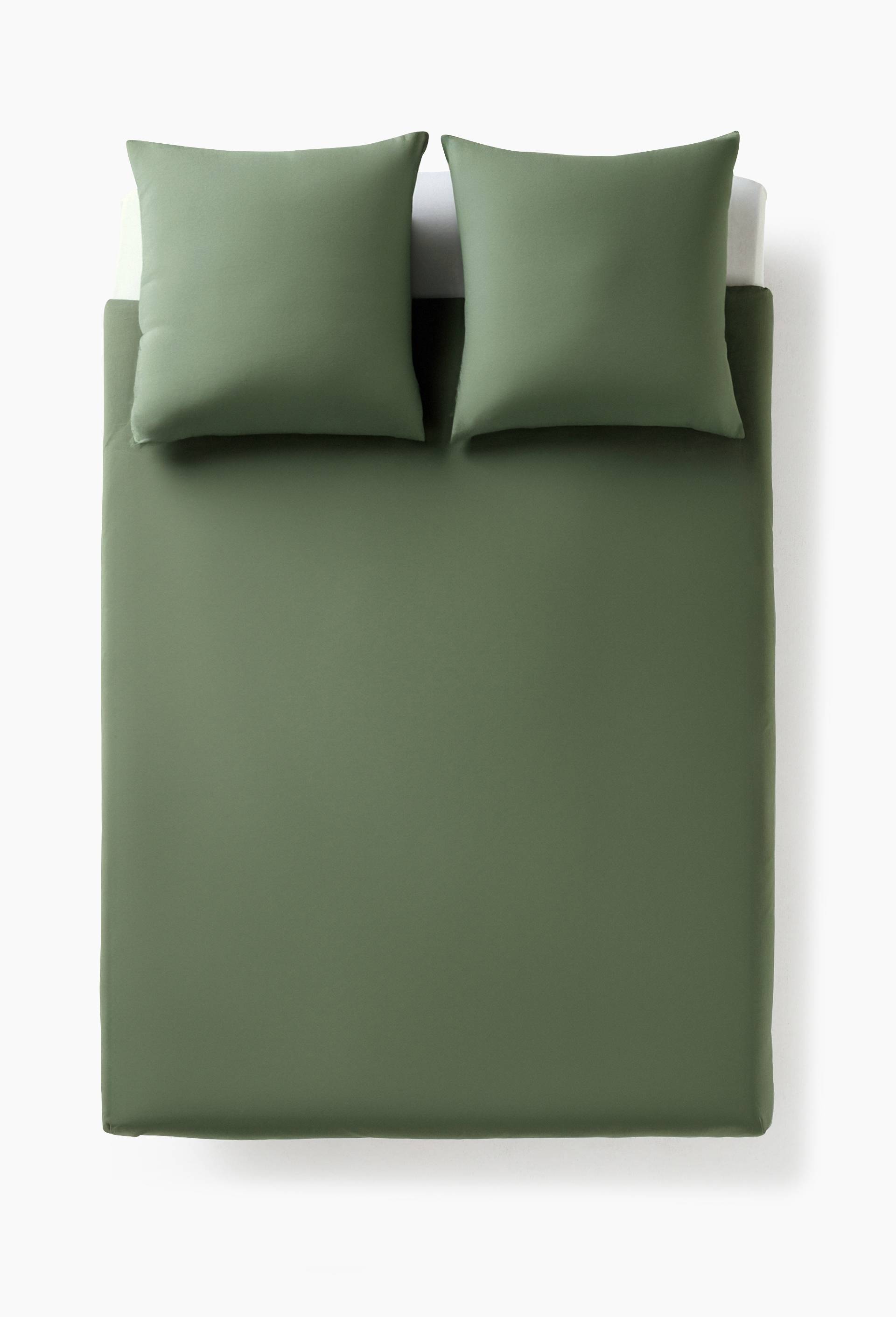 Housse de couette unie,  100% coton bio, Vert, large image number 1