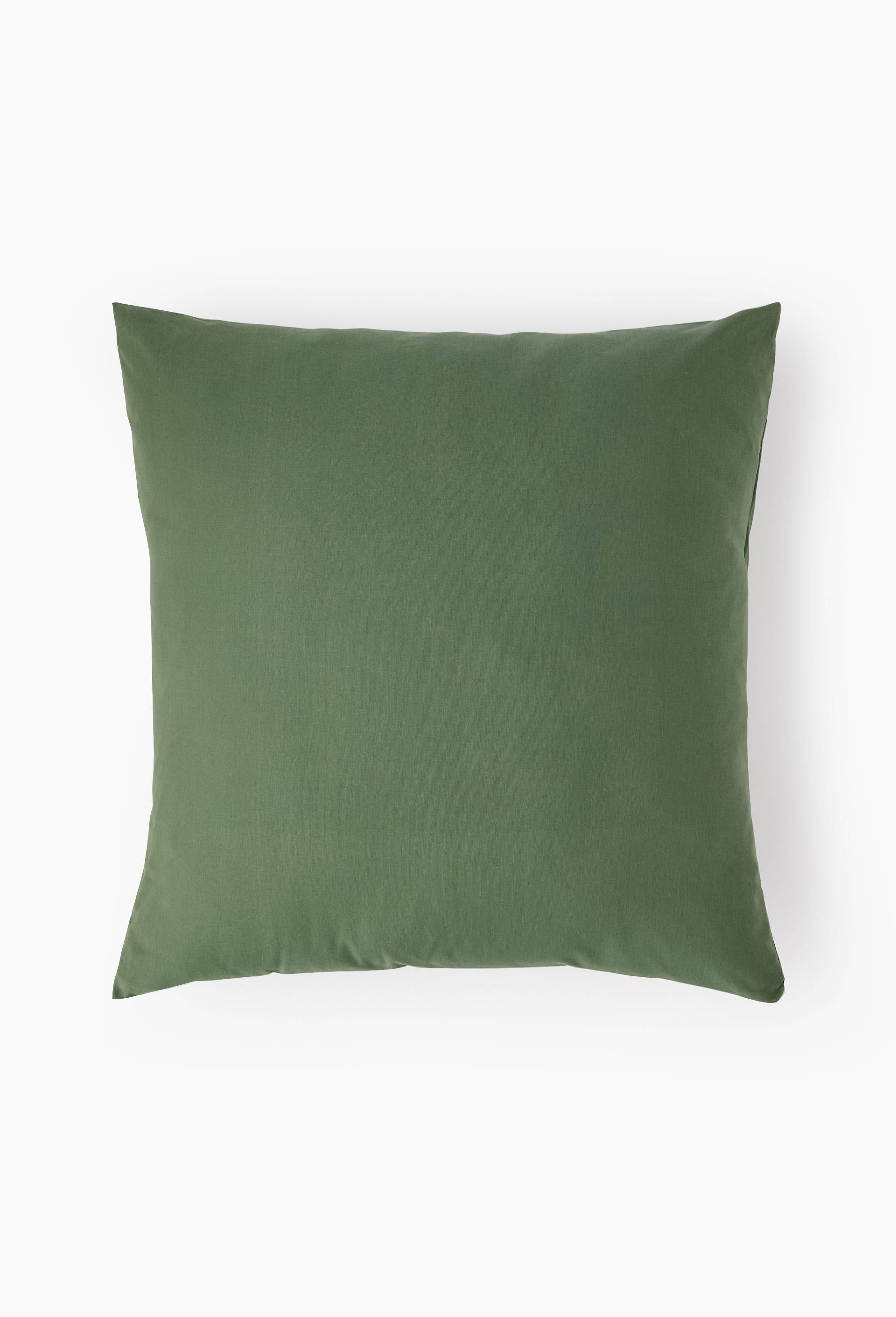 Taie d'oreiller unie, 100% coton bio, Vert, large image number 1.0