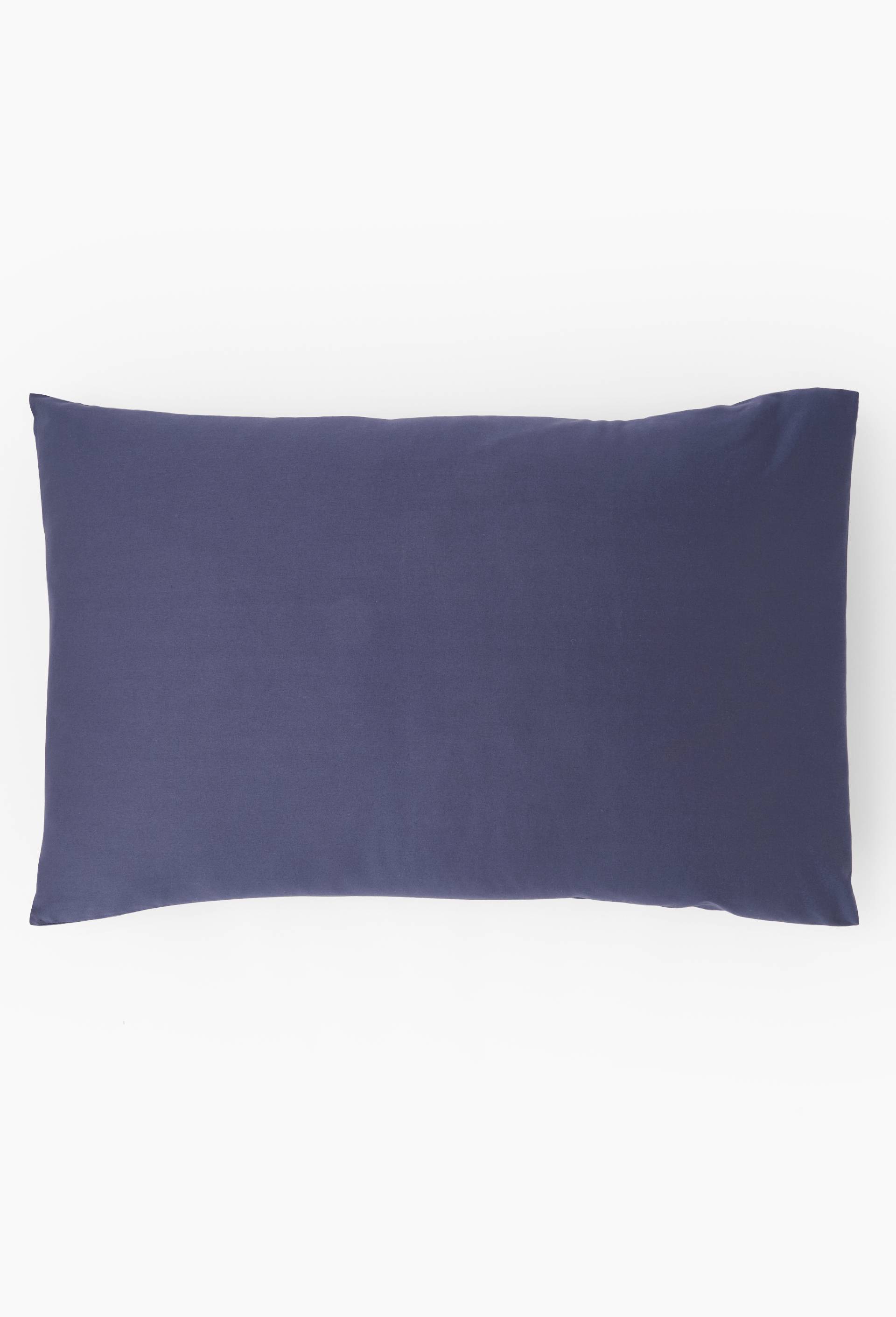 Taie d'oreiller unie, 100% coton bio, Bleu fonc&eacute;, large image number 2.0