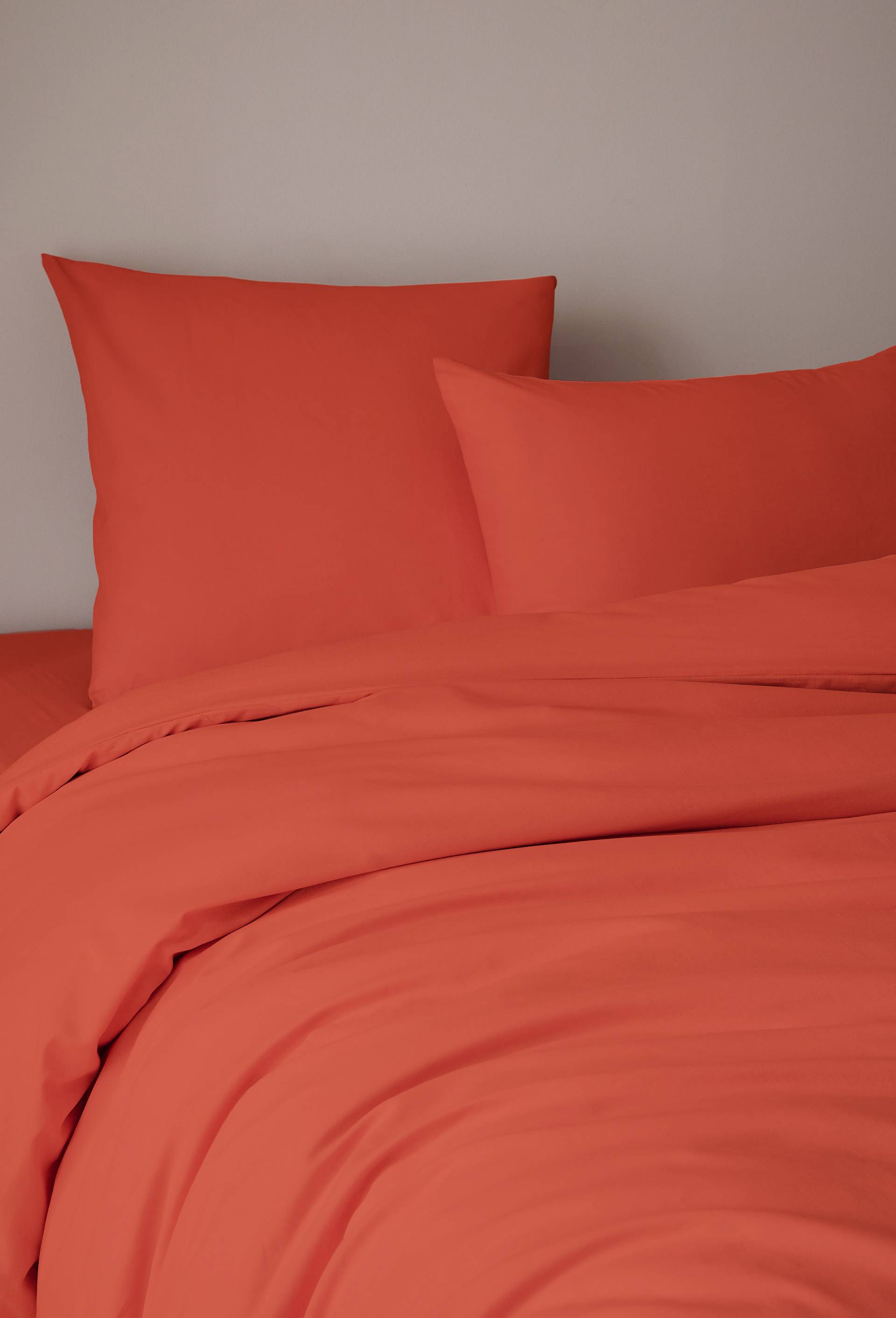 Taie d'oreiller unie, 100% coton bio, Orange fonc&eacute;, large image number 0