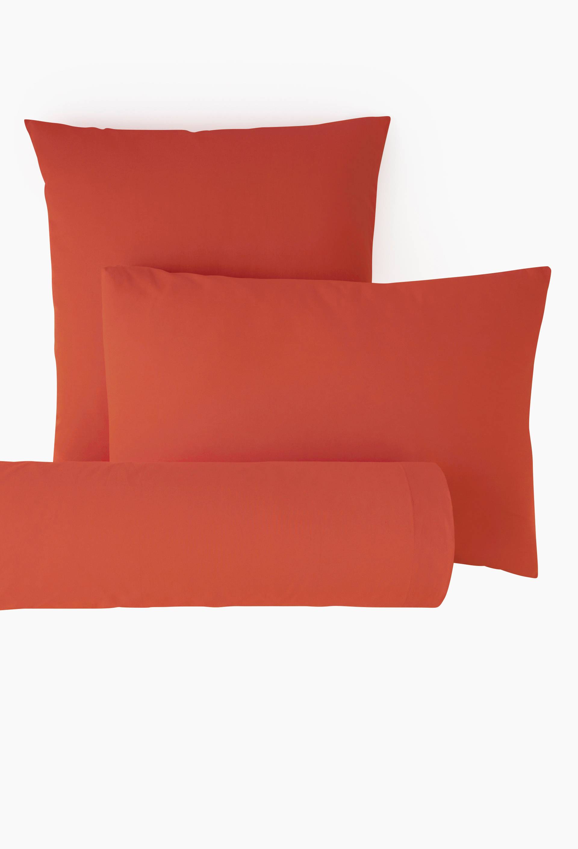 Taie d'oreiller unie, 100% coton bio, Orange fonc&eacute;, large image number 1