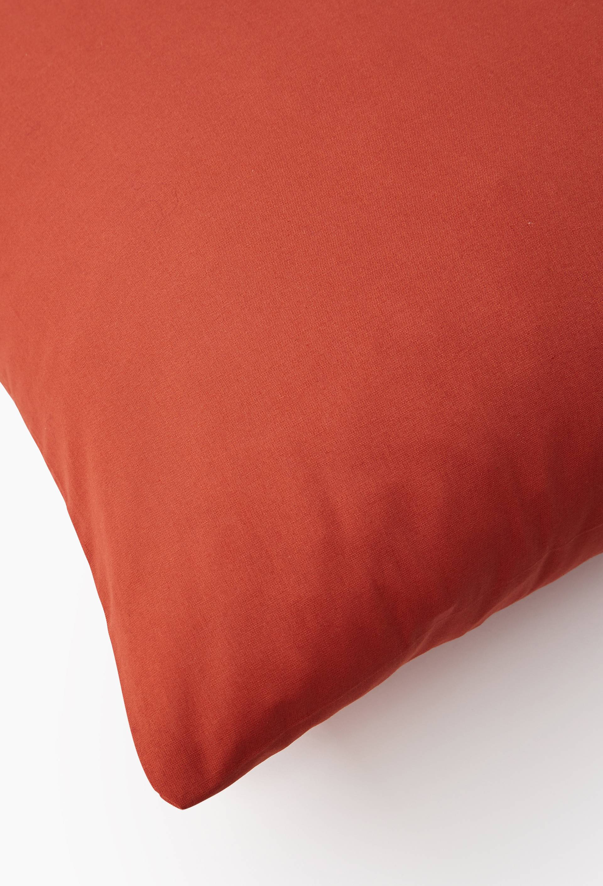 Taie d'oreiller unie, 100% coton bio, Orange fonc&eacute;, large image number 3