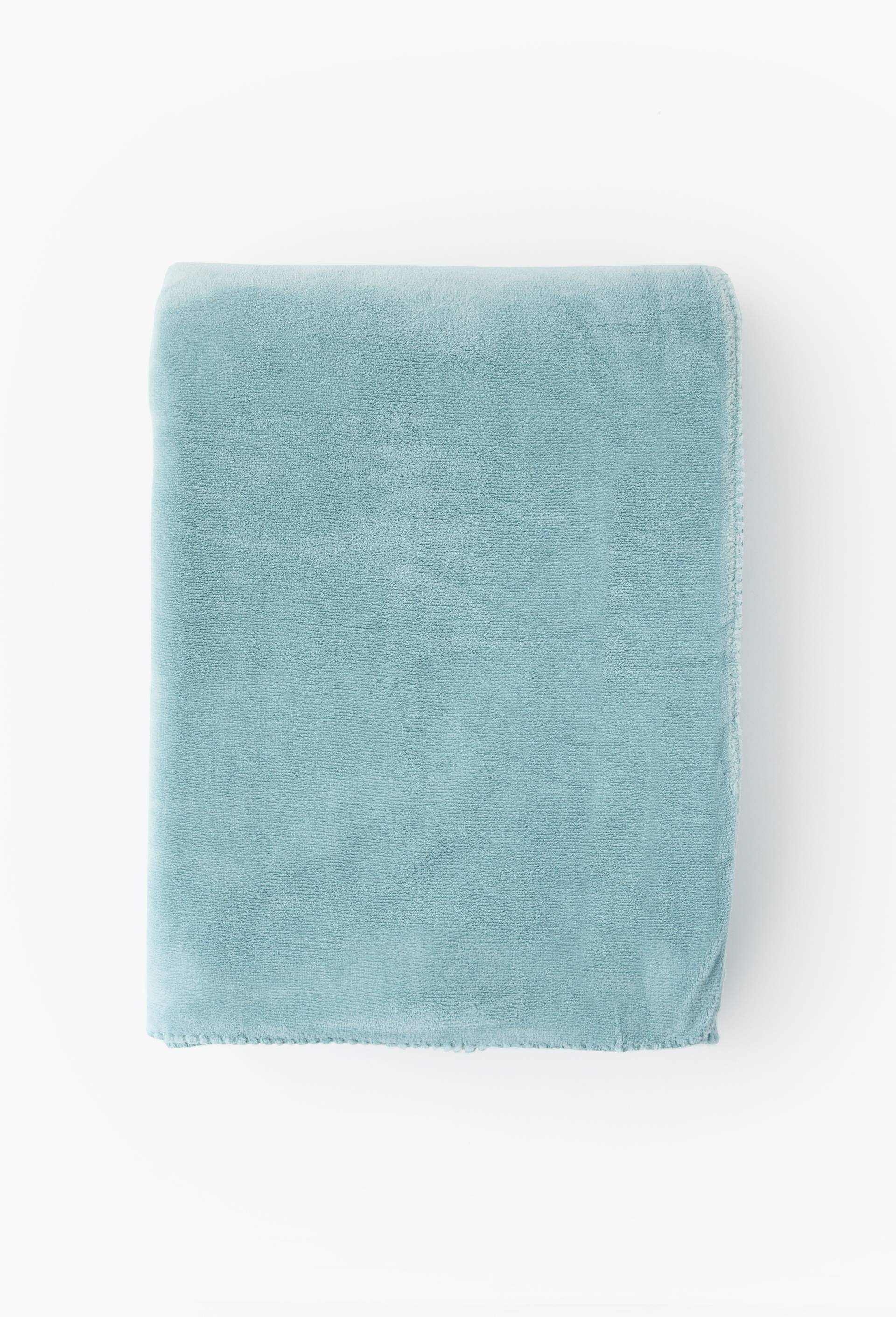 Plaid, 130x170cm, 100% polyester recycl&eacute; 280gsm, Vert clair, large image number 1.0