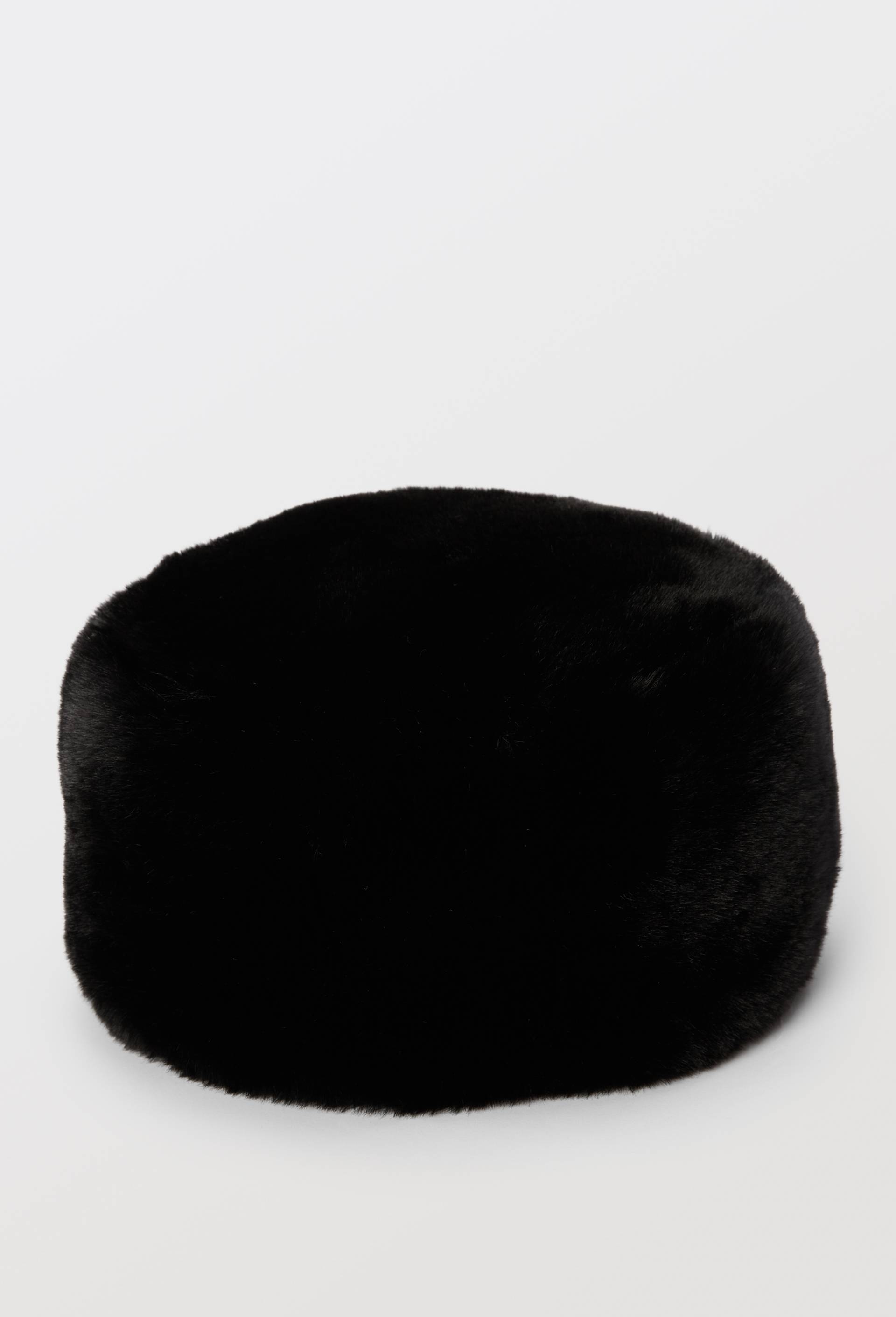 Toque en fausse fourrure, Noir, large image number 0
