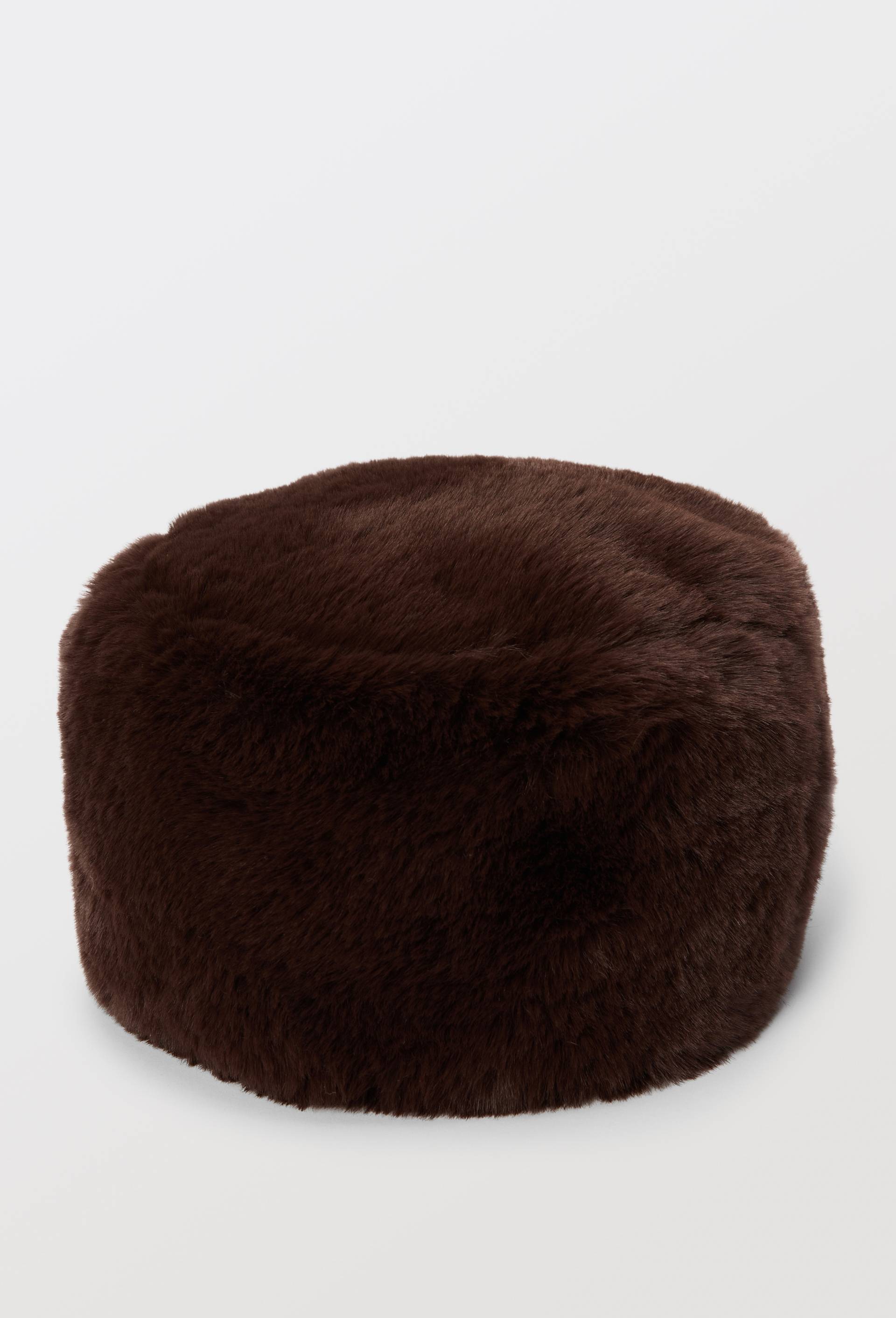 Toque en fausse fourrure, Brun, swatch image