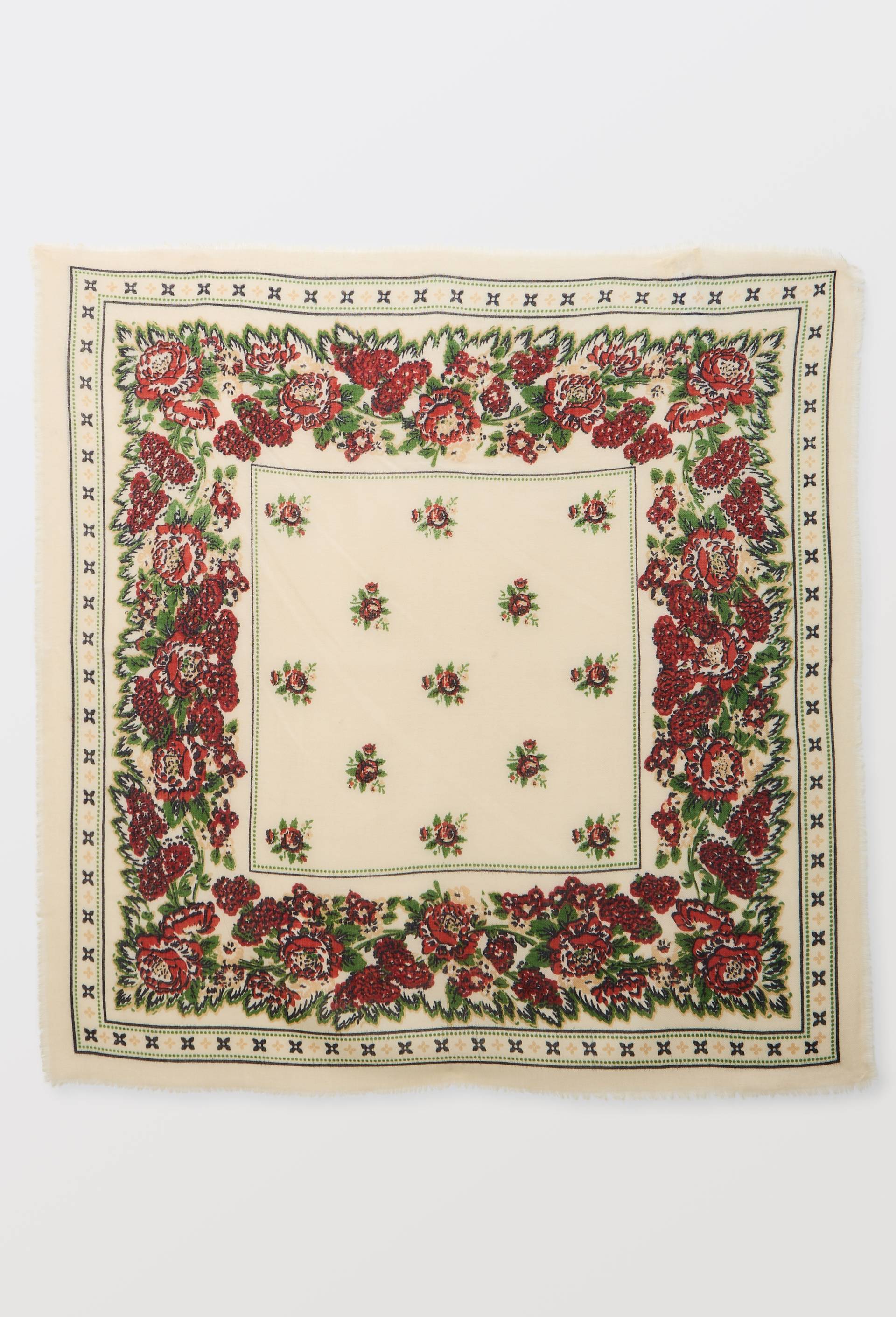 Carré imprimé en laine