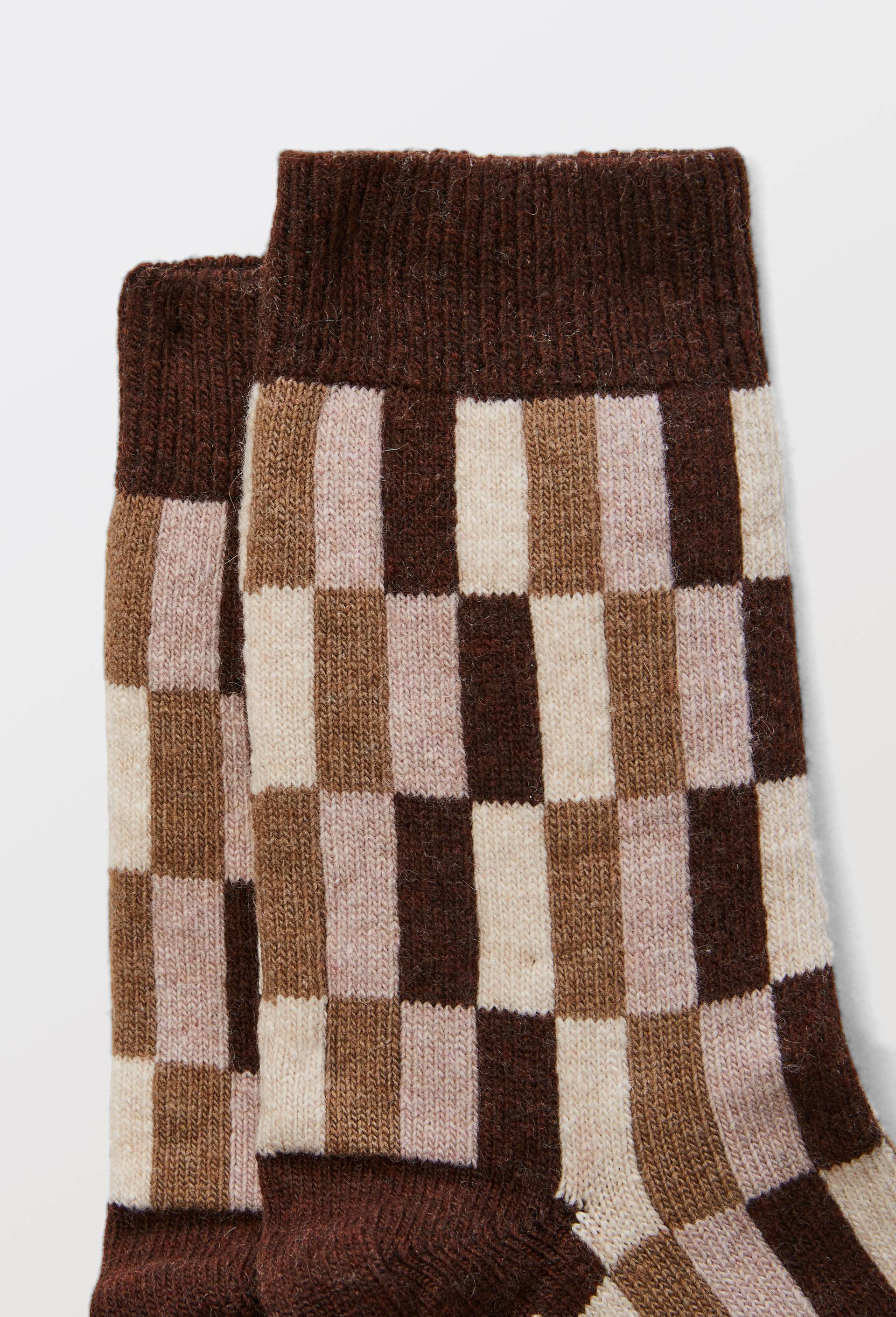 Paire de chaussettes avec motifs contenant du cachemire, Brun, large image number 2