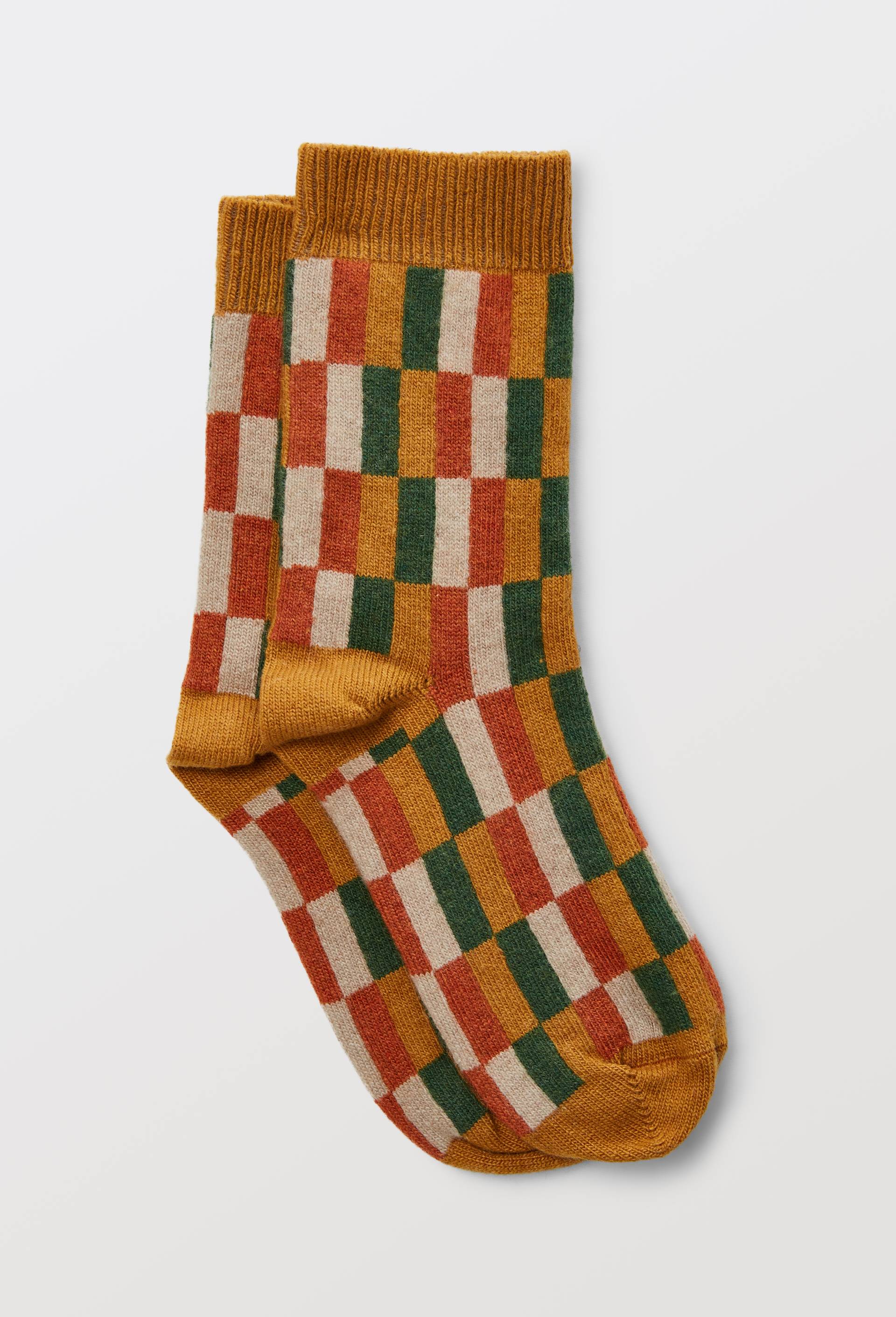 Paire de chaussettes avec motifs contenant du cachemire, Brun clair, large image number 1