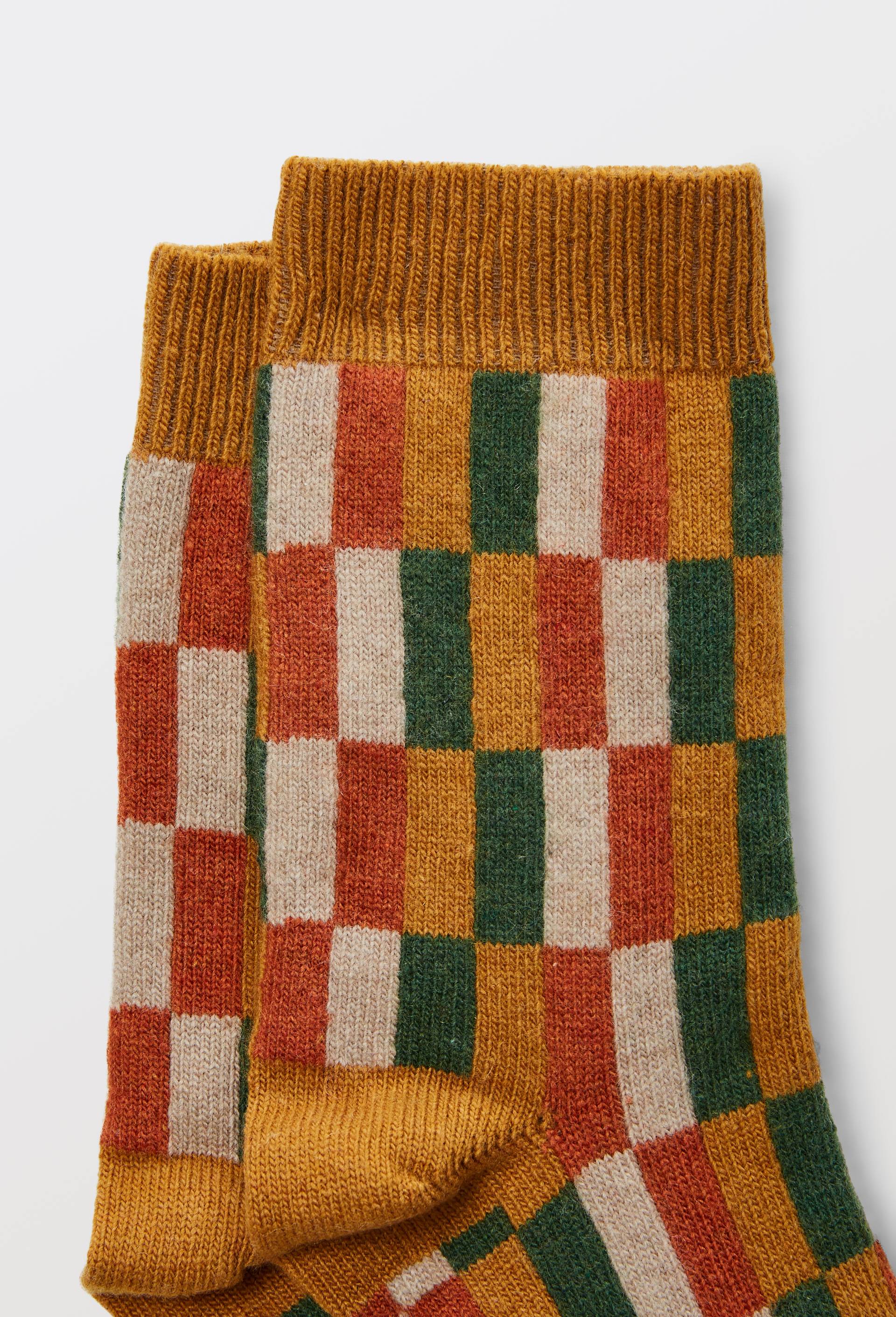 Paire de chaussettes avec motifs contenant du cachemire, Brun clair, large image number 2.0