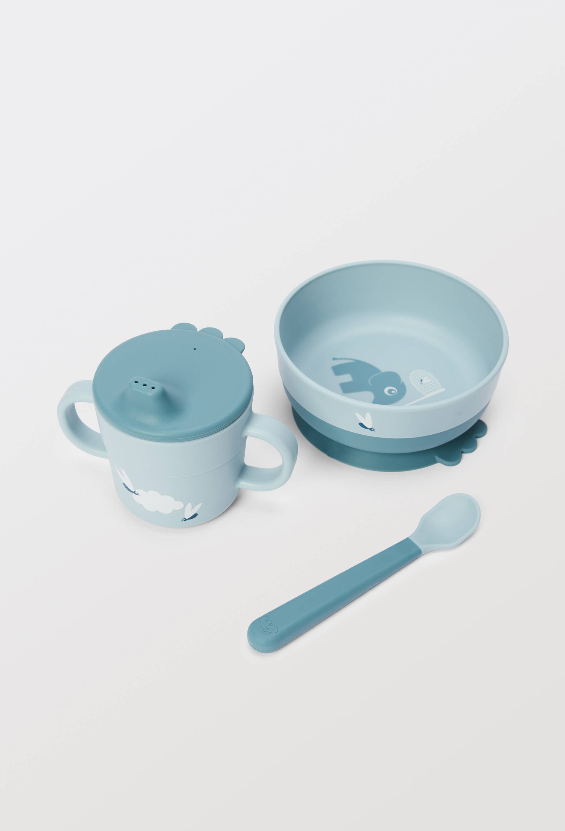 Coffret Repas 3 pi&egrave;ces Foodie, Happy Clouds, Bleu, large image number 0.0