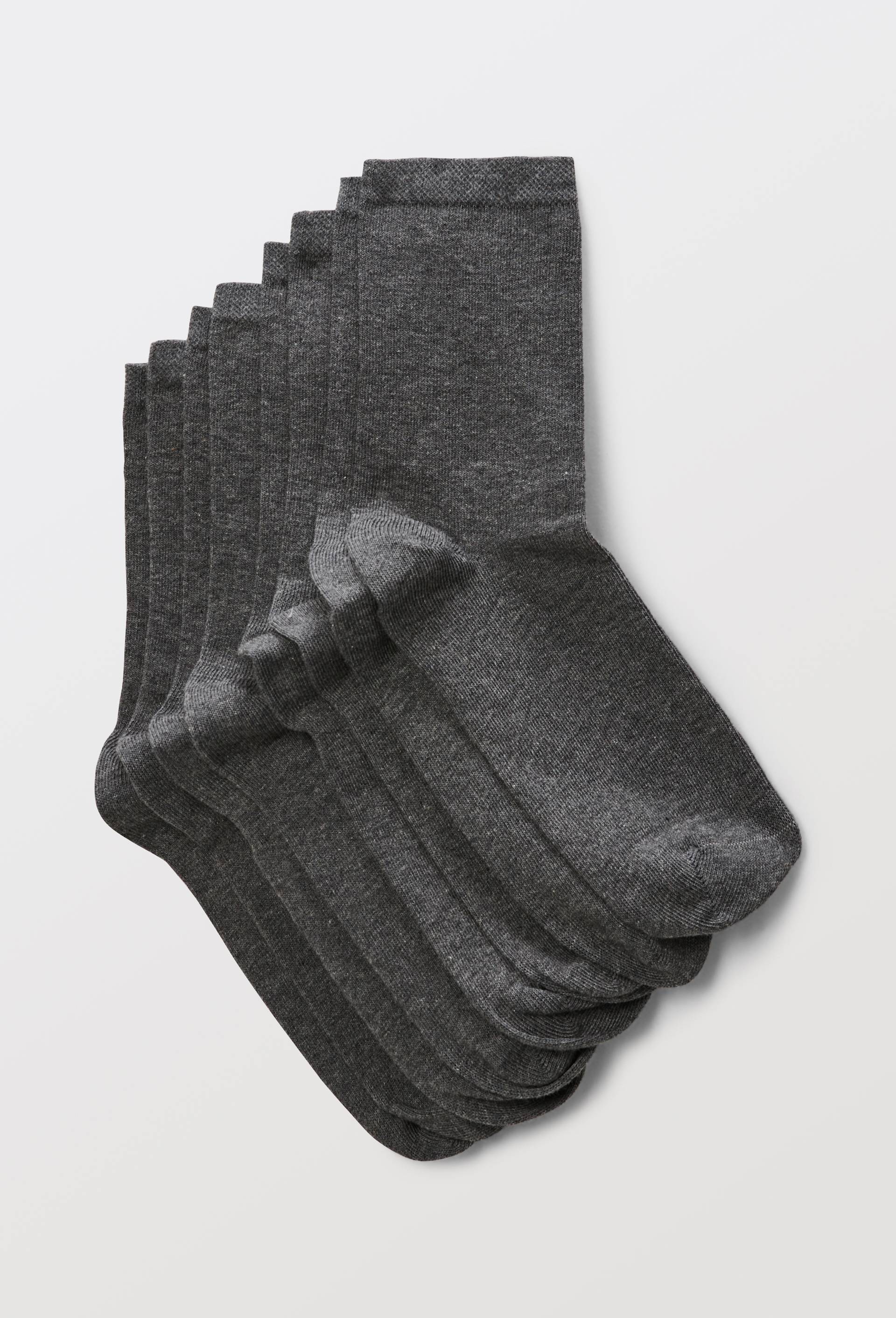 Lot de 4 paires de chaussettes en coton, Gris fonc&eacute;, large image number 0