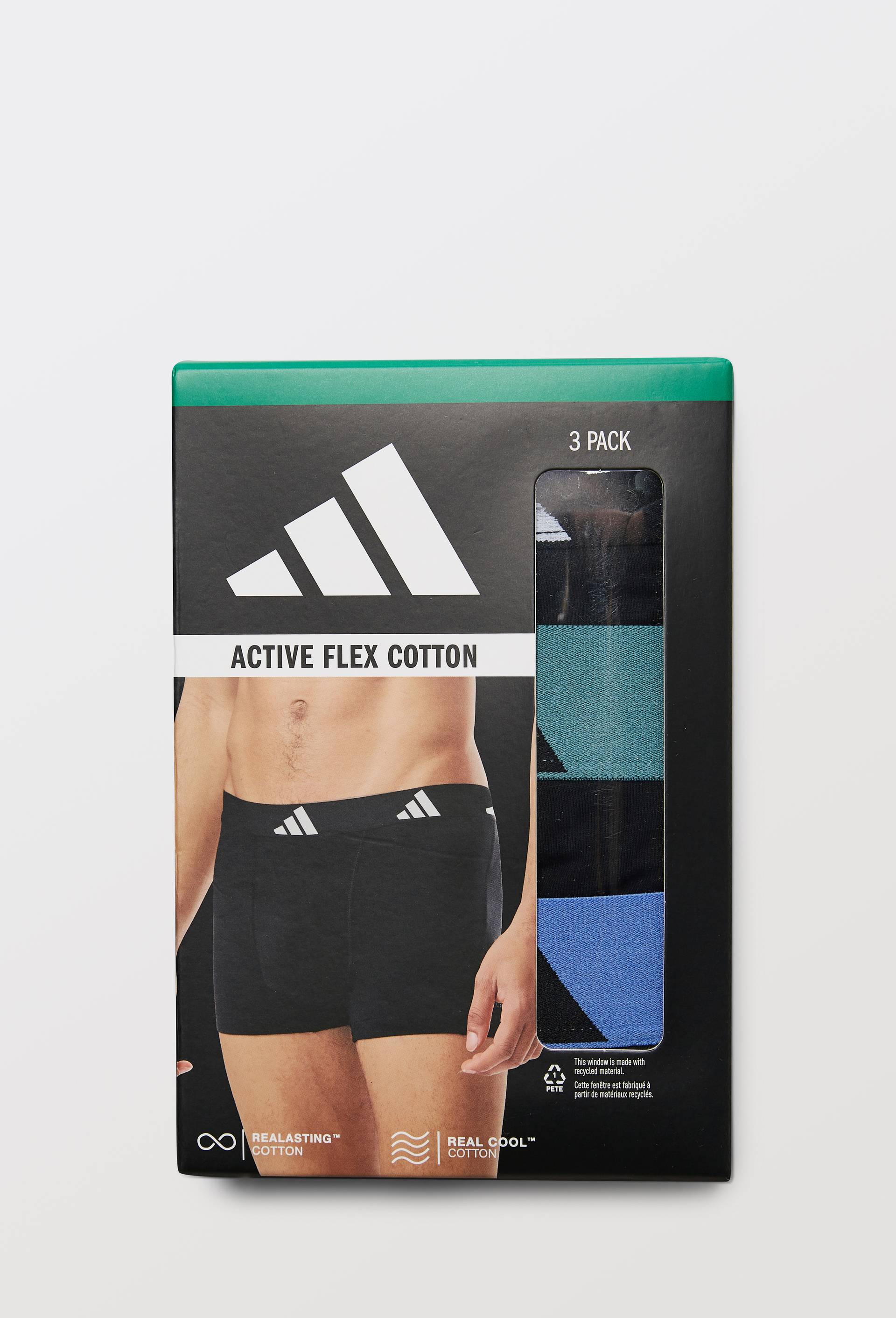 Lot de 3 boxers en coton ADIDAS, Vert, large image number 2