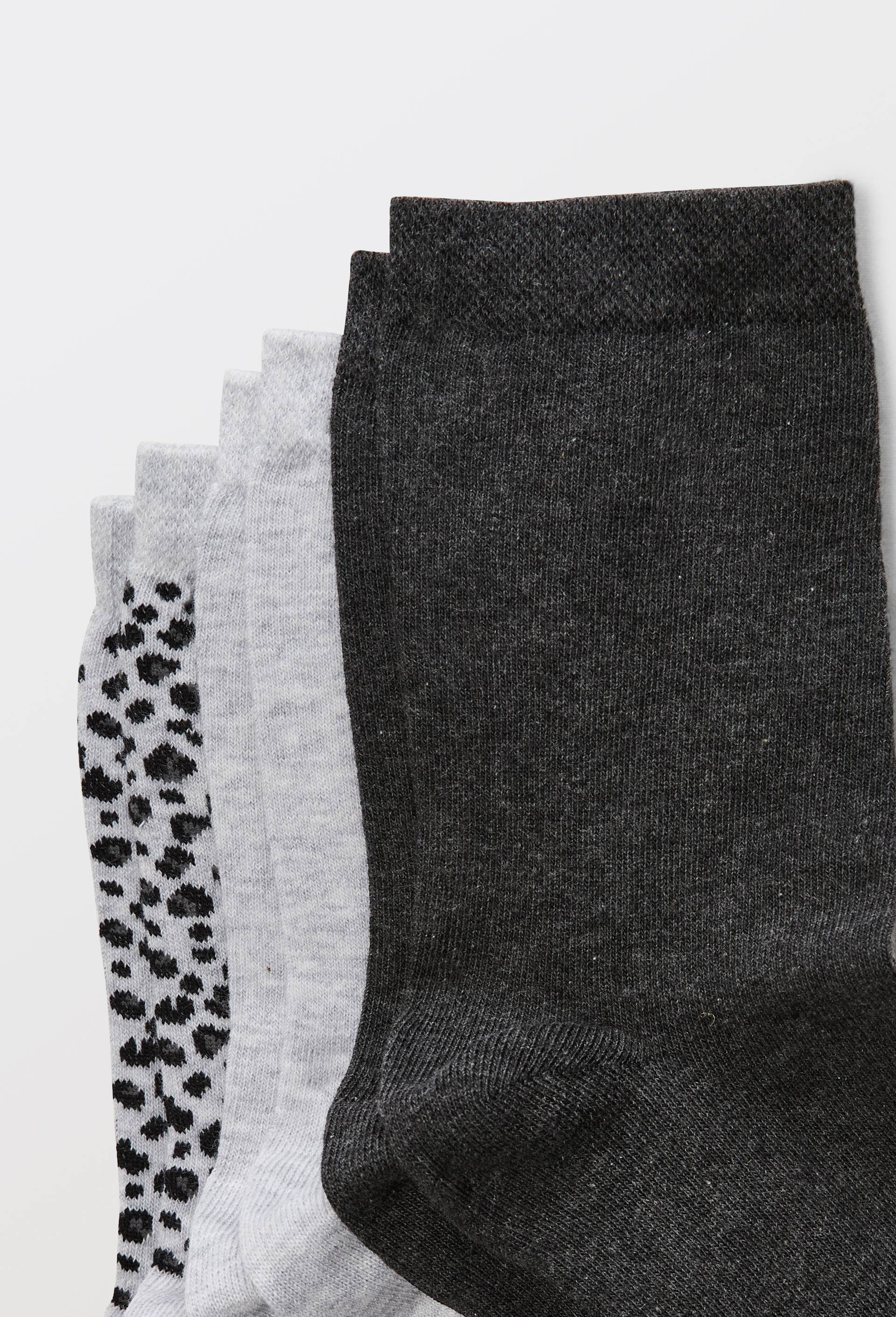 Lot de 3 paires de chaussettes fantaisie en coton, Gris, large image number 1