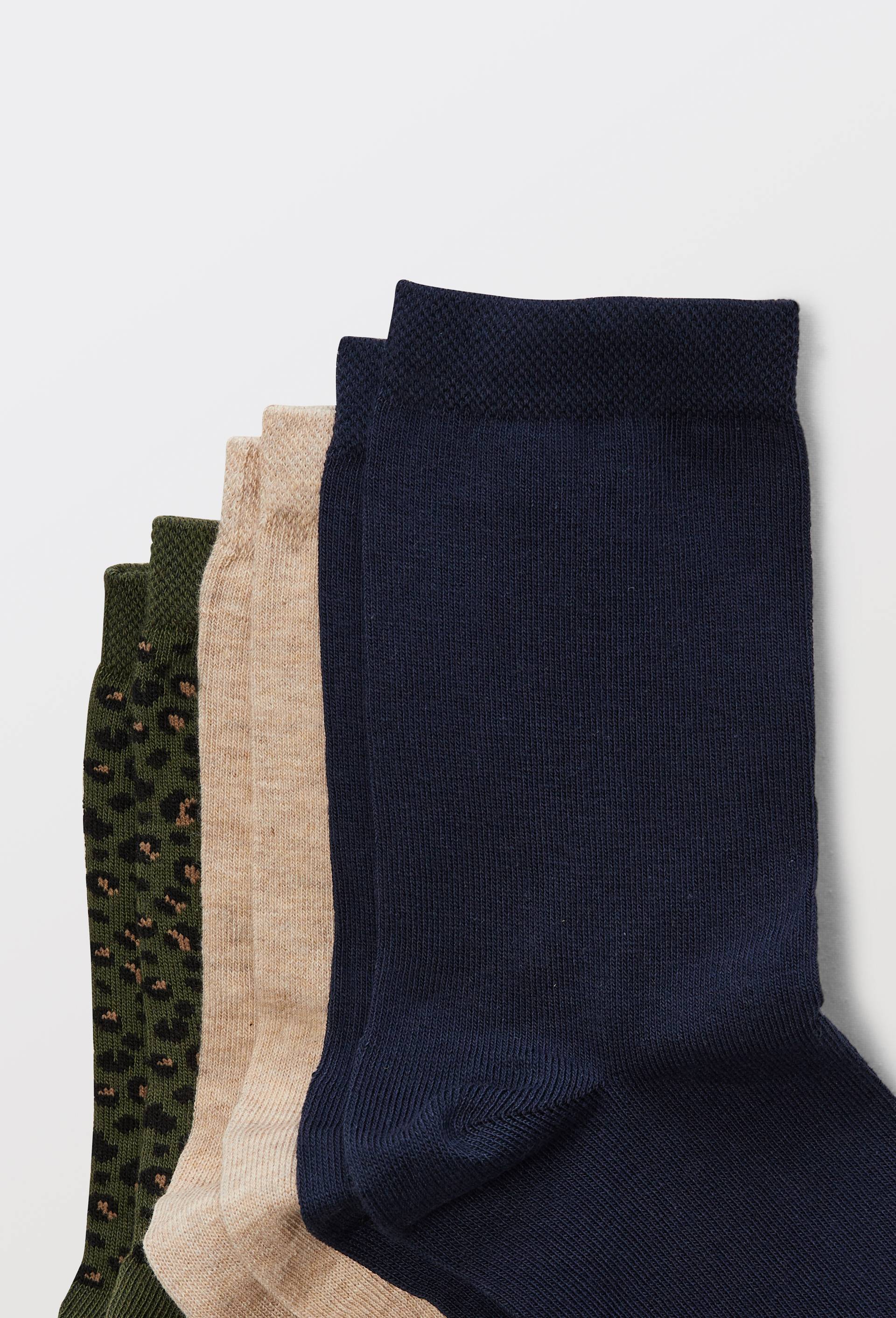 Lot de 3 paires de chaussettes fantaisie en coton, Vert fonc&eacute;, large image number 1.0