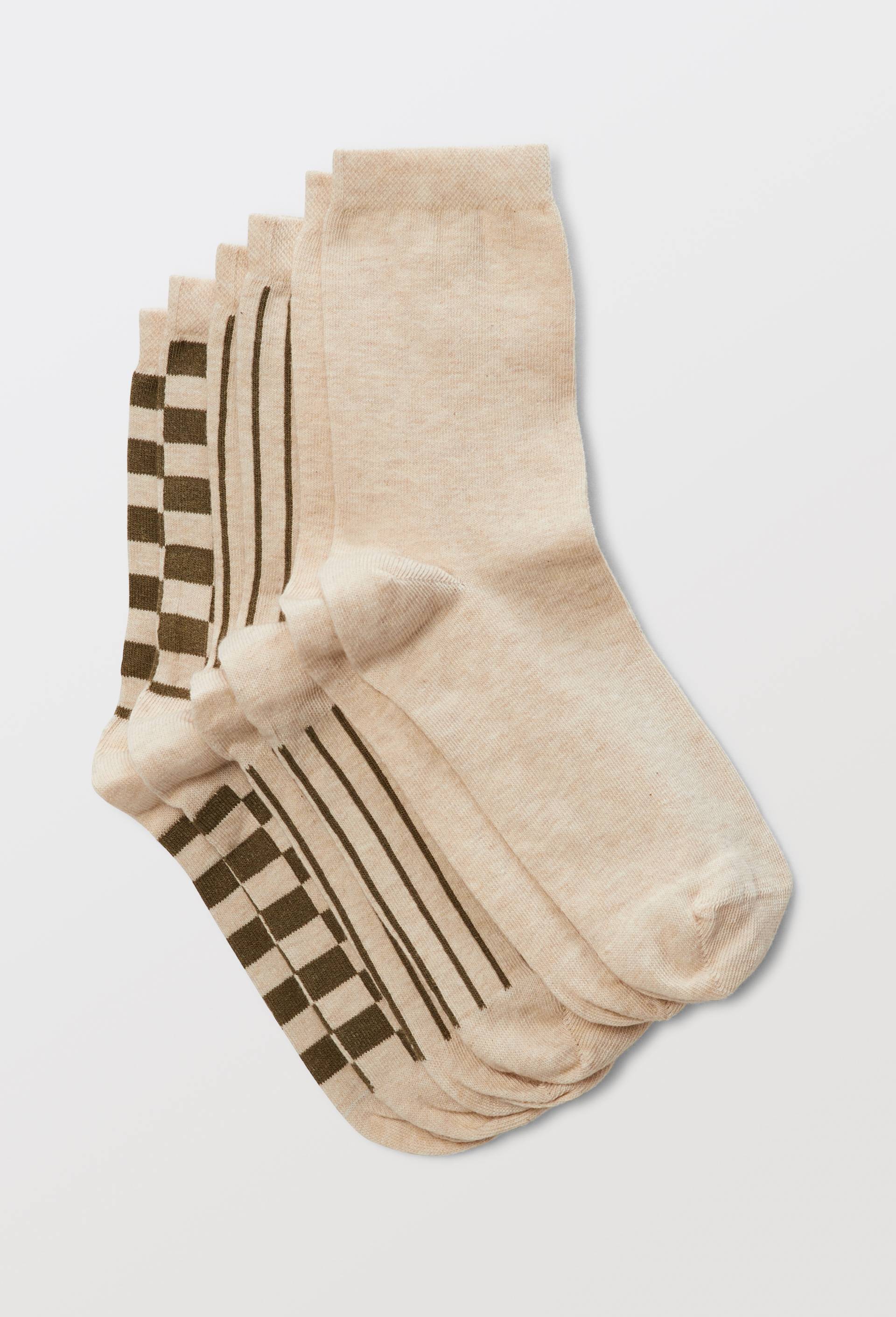 Lot de 3 paires de chaussettes fantaisie en coton, Vert fonc&eacute;, large image number 0