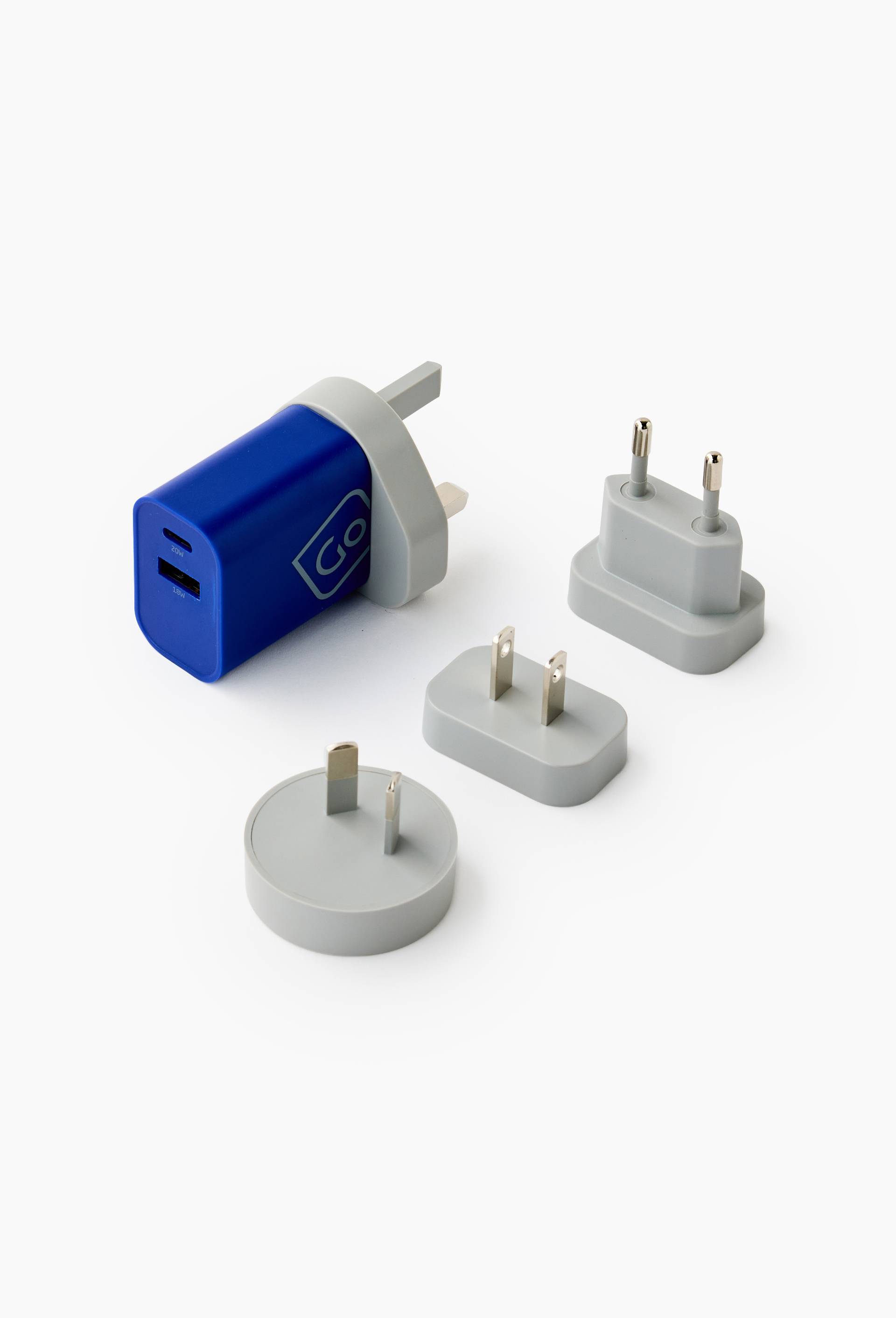 Chargeur rapide USB &agrave; 2 ports > monde, Bleu, large image number 0.0