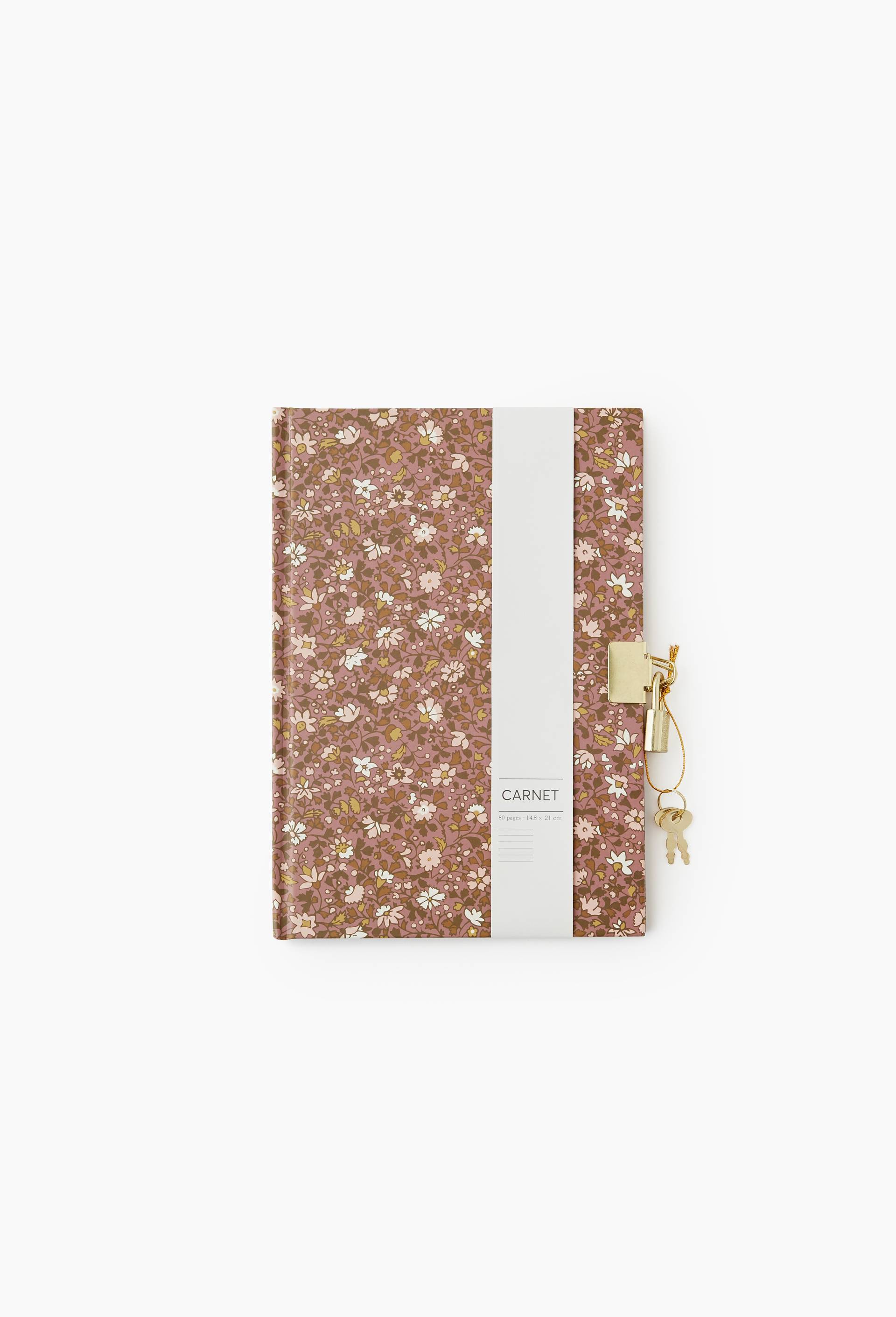 Carnet A5 lign&eacute;, 48 pages, Rose fonc&eacute;, large image number 2