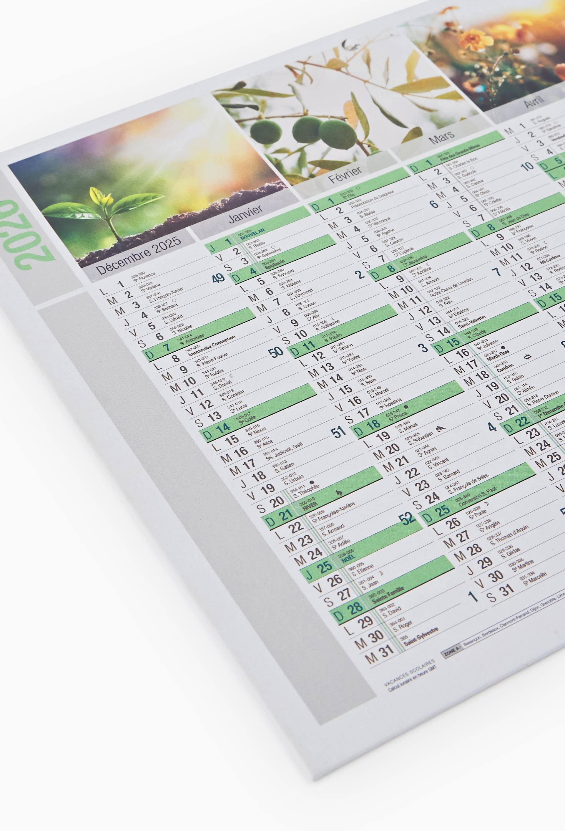 Calendrier mural Quo Vadis 27x21cm, ann&eacute;e 2027, Vert, large image number 1.0