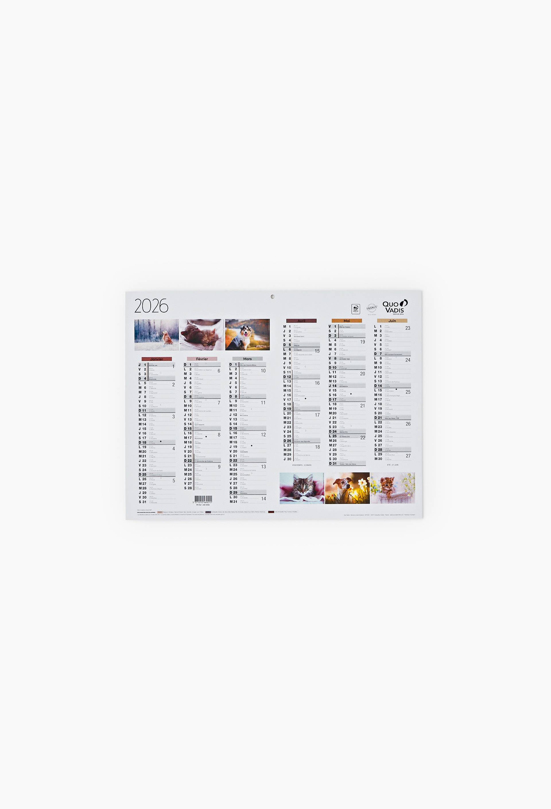 Calendrier mural Quovadis 27 x 21cm, Multicolore, large image number 0.0