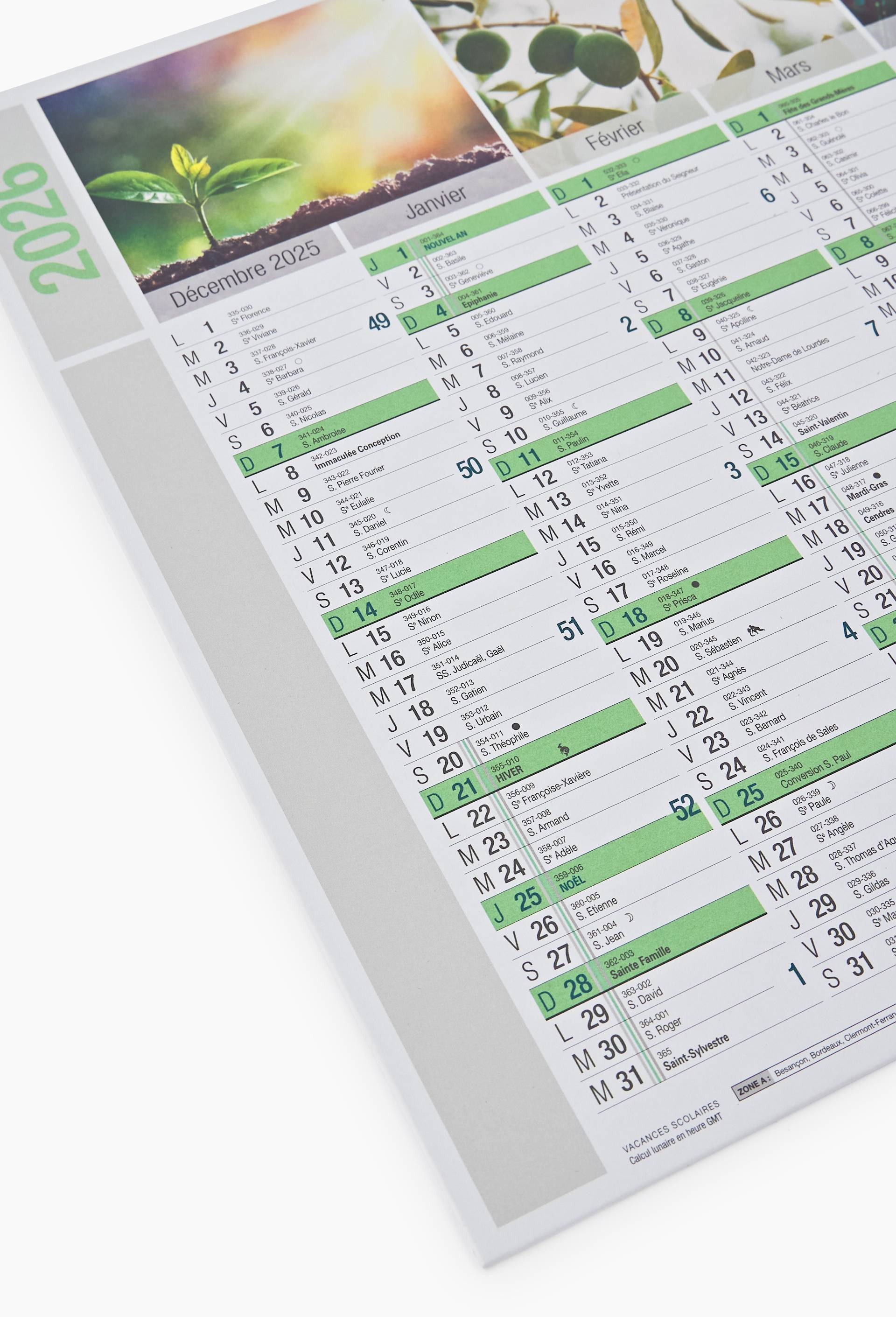 Calendrier mural Quo Vadis 43x33cm, ann&eacute;e 2027, Vert, large image number 1