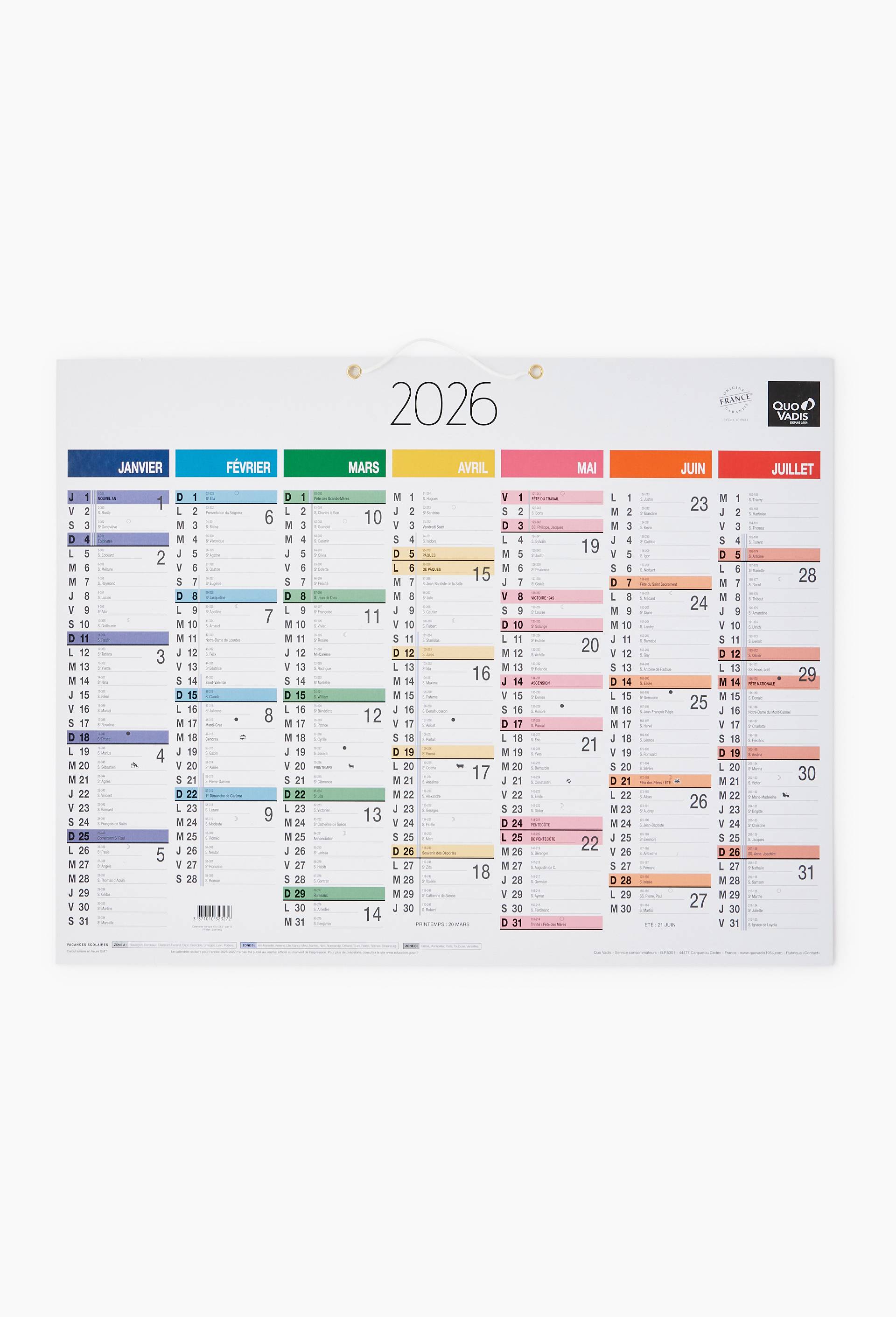 Calendrier mural Quo Vadis 43x33cm, ann&eacute;e 2027, Multicolore, large image number 0