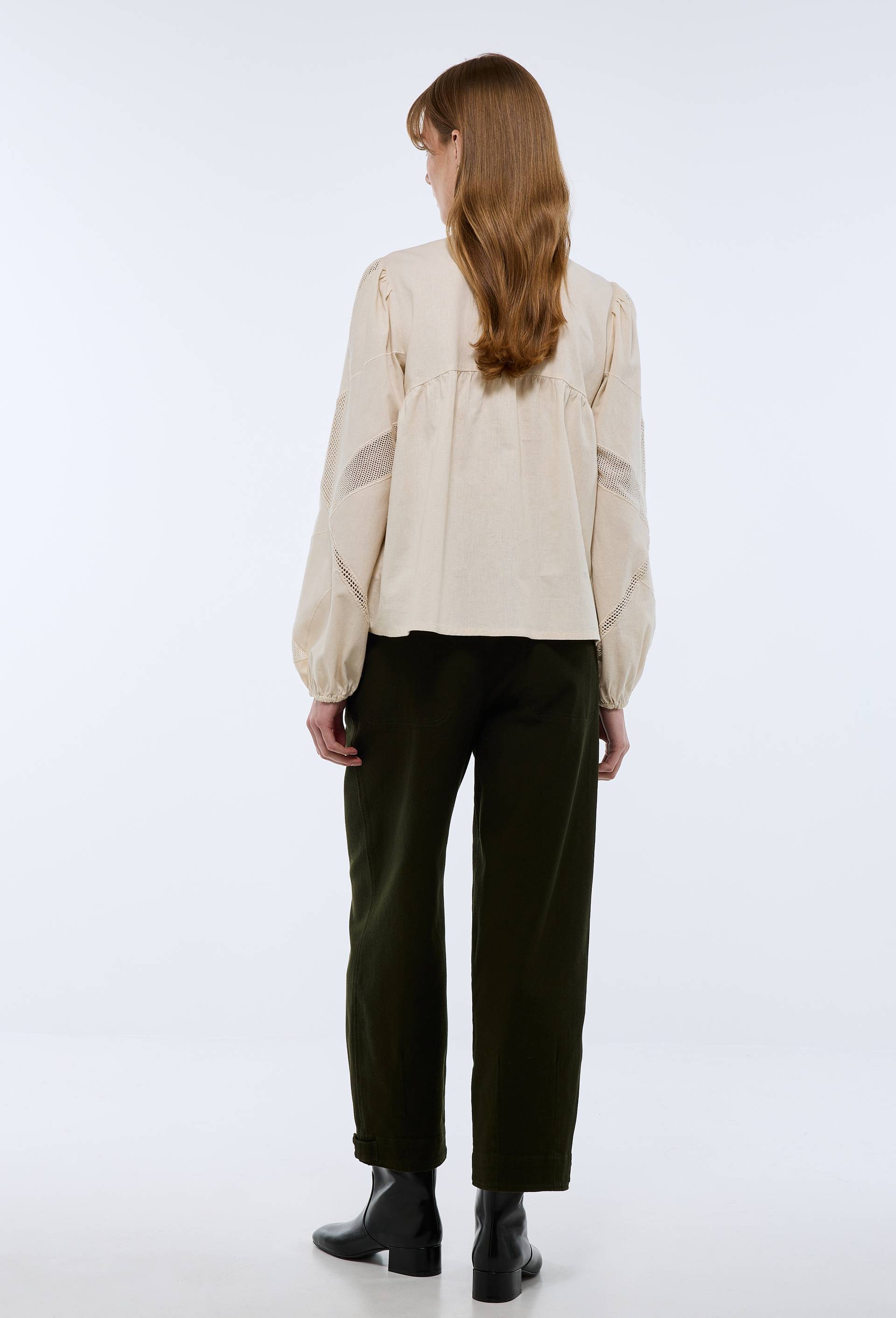 Pantalon barrel en coton, Vert fonc&eacute;, large image number 1