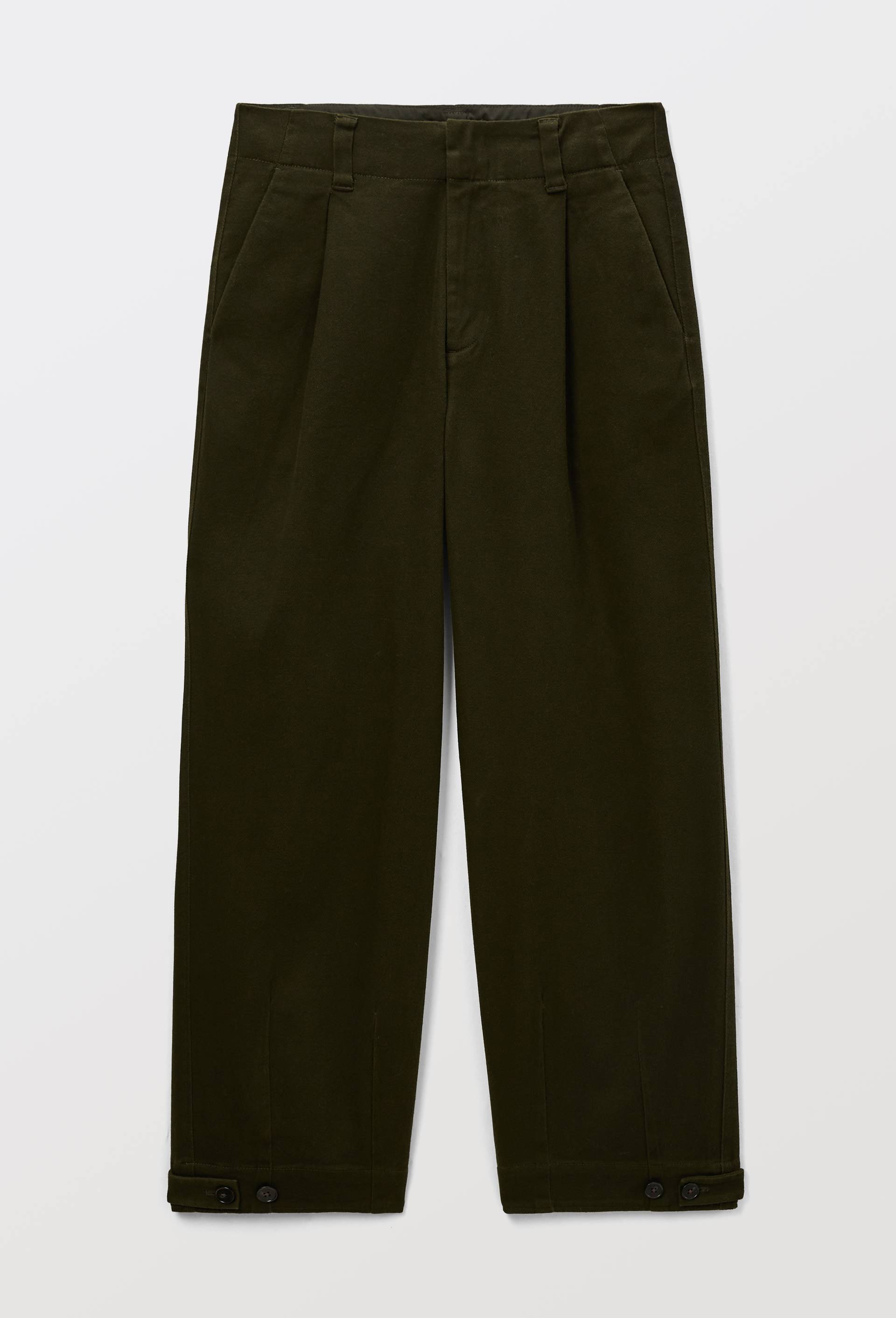 Pantalon barrel en coton, Vert fonc&eacute;, large image number 2
