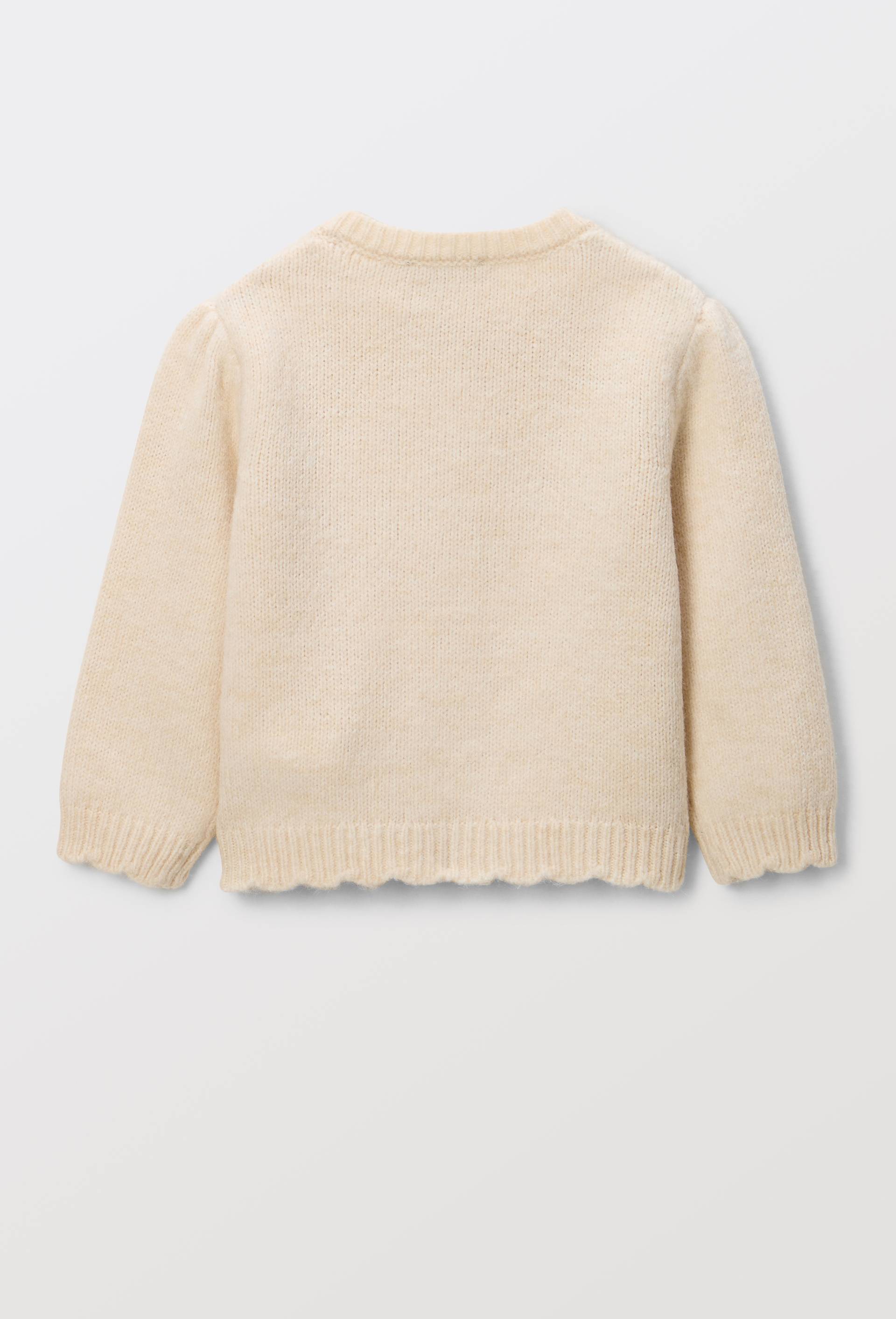 Cardigan tricot uni, Beige, large image number 1.0