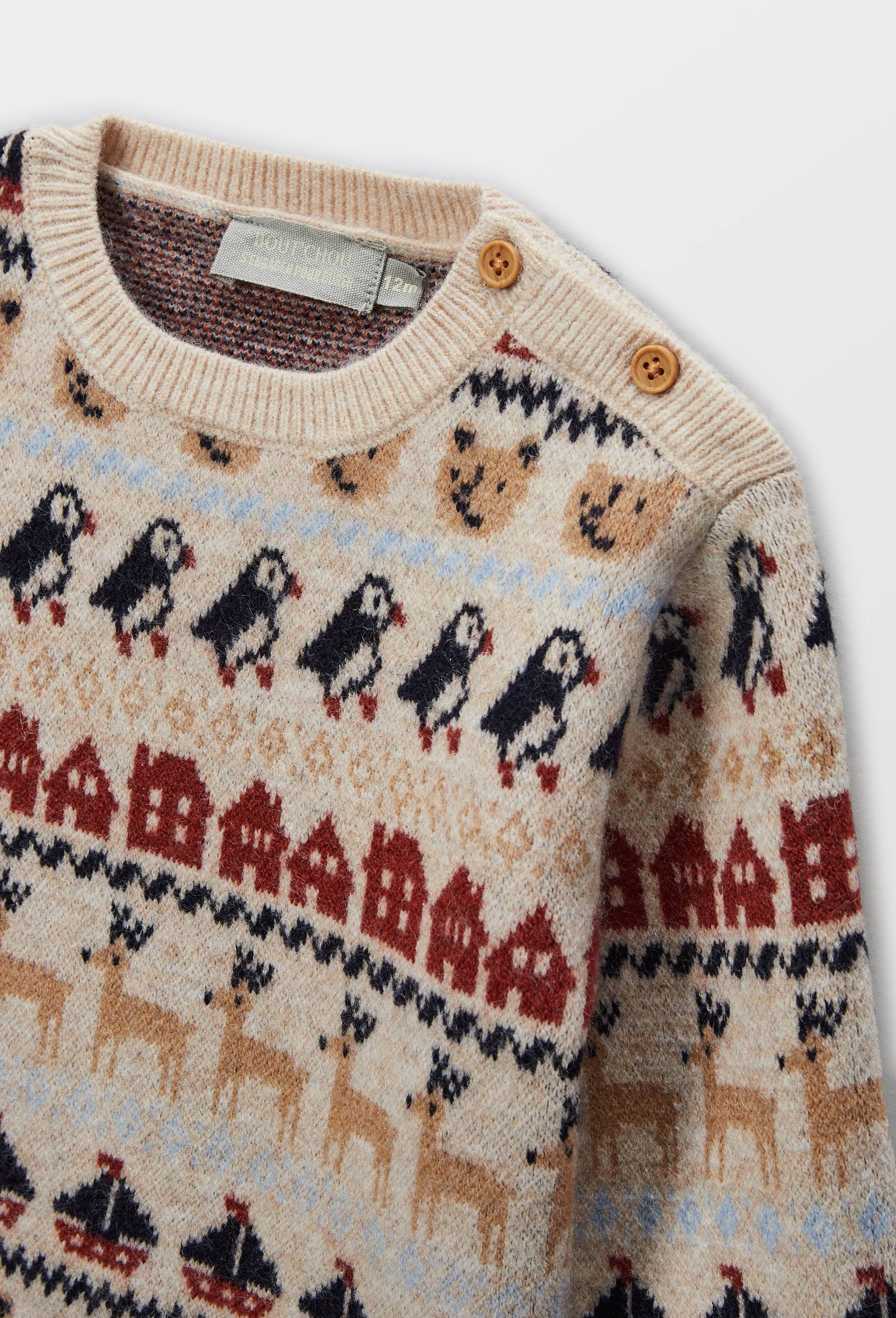 Pull jacquard imprim&eacute;, Beige clair, large image number 4