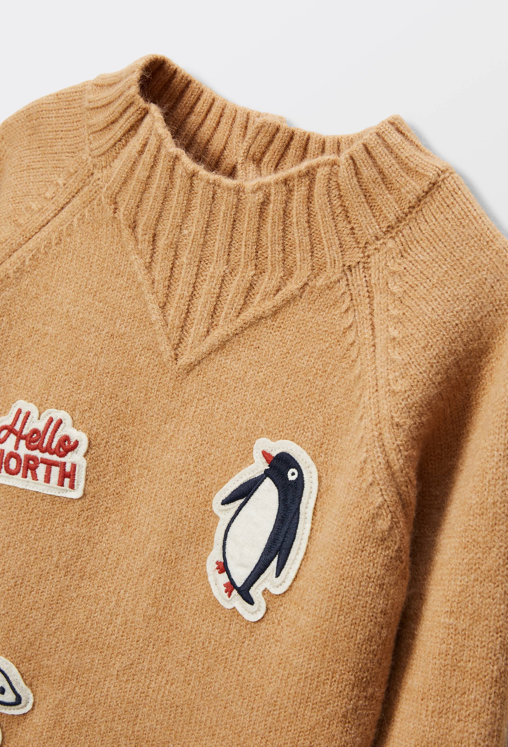 Pull uni avec patchs, Beige, large image number 3.0