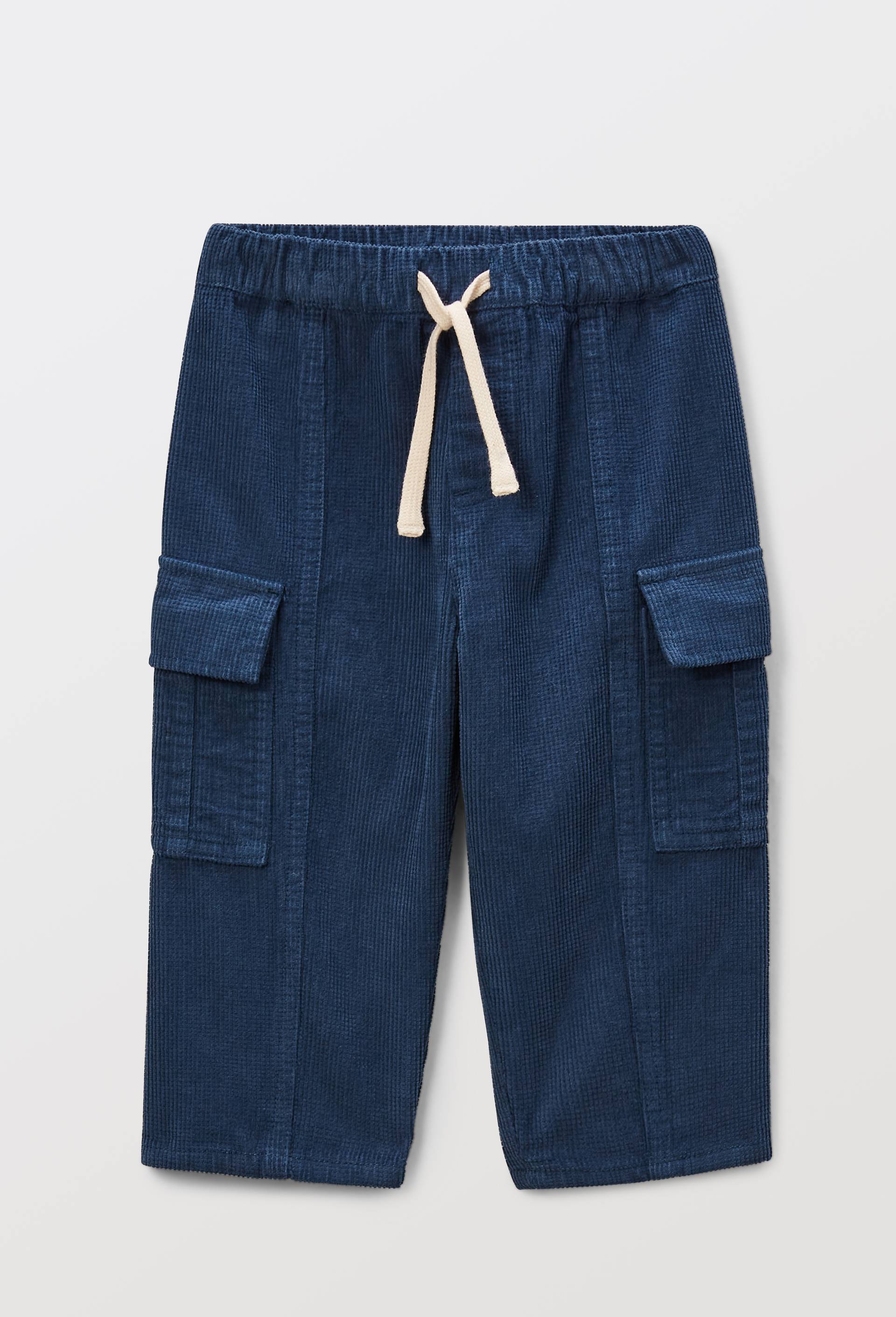 Pantalon en velours uni en coton BIO GOTS, Bleu, large image number 1.0