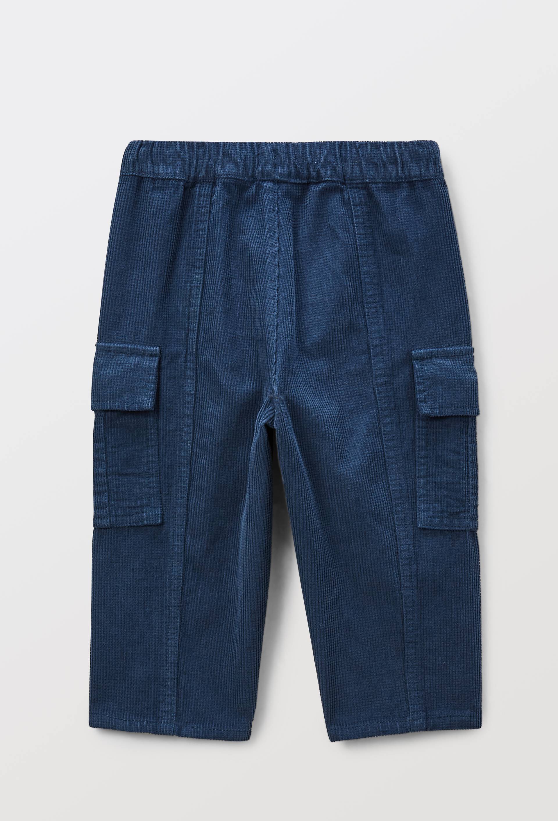 Pantalon en velours uni en coton BIO GOTS, Bleu, large image number 2