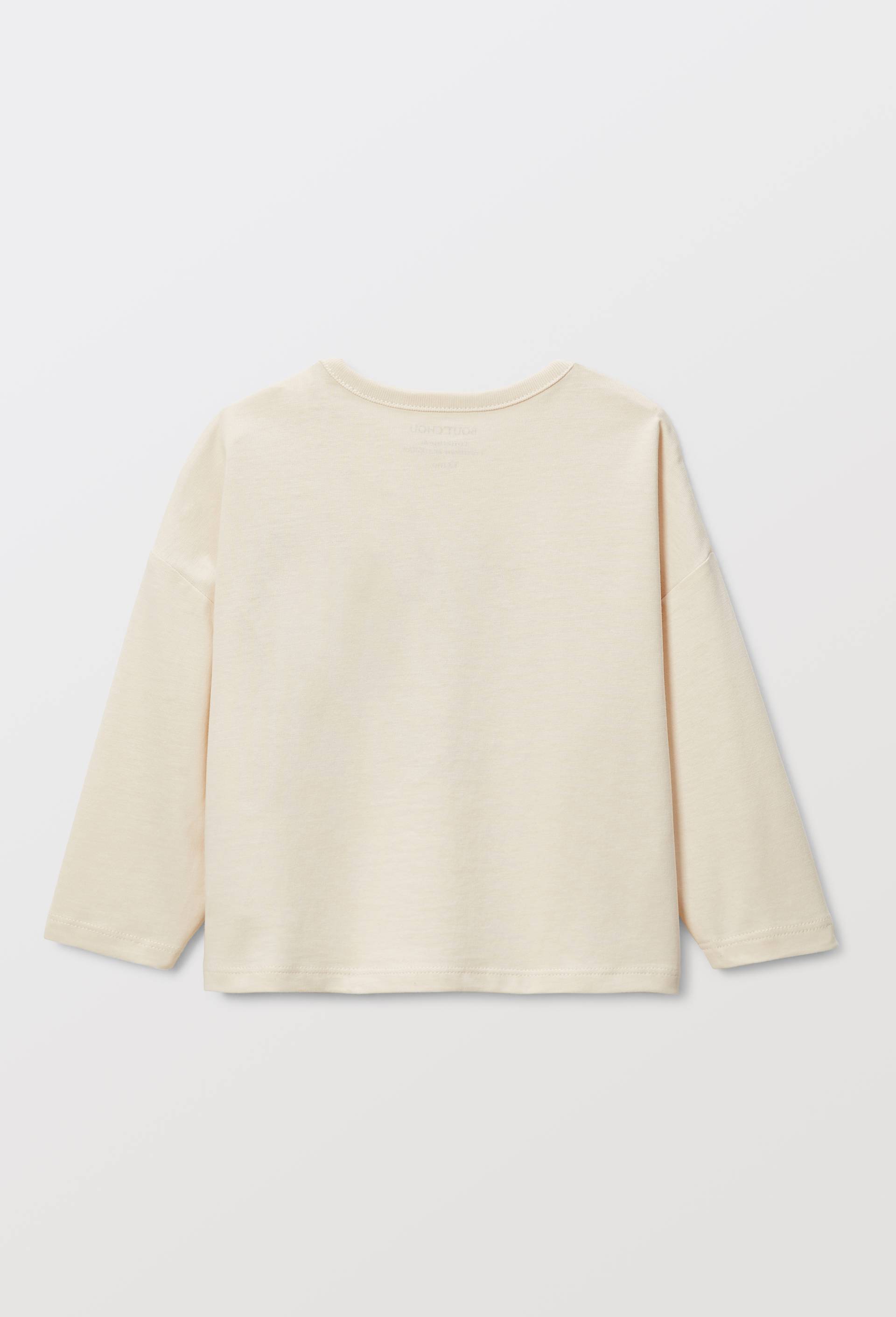 T-shirt manches longues imprim&eacute; en coton BIO GOTS, Beige clair, large image number 2