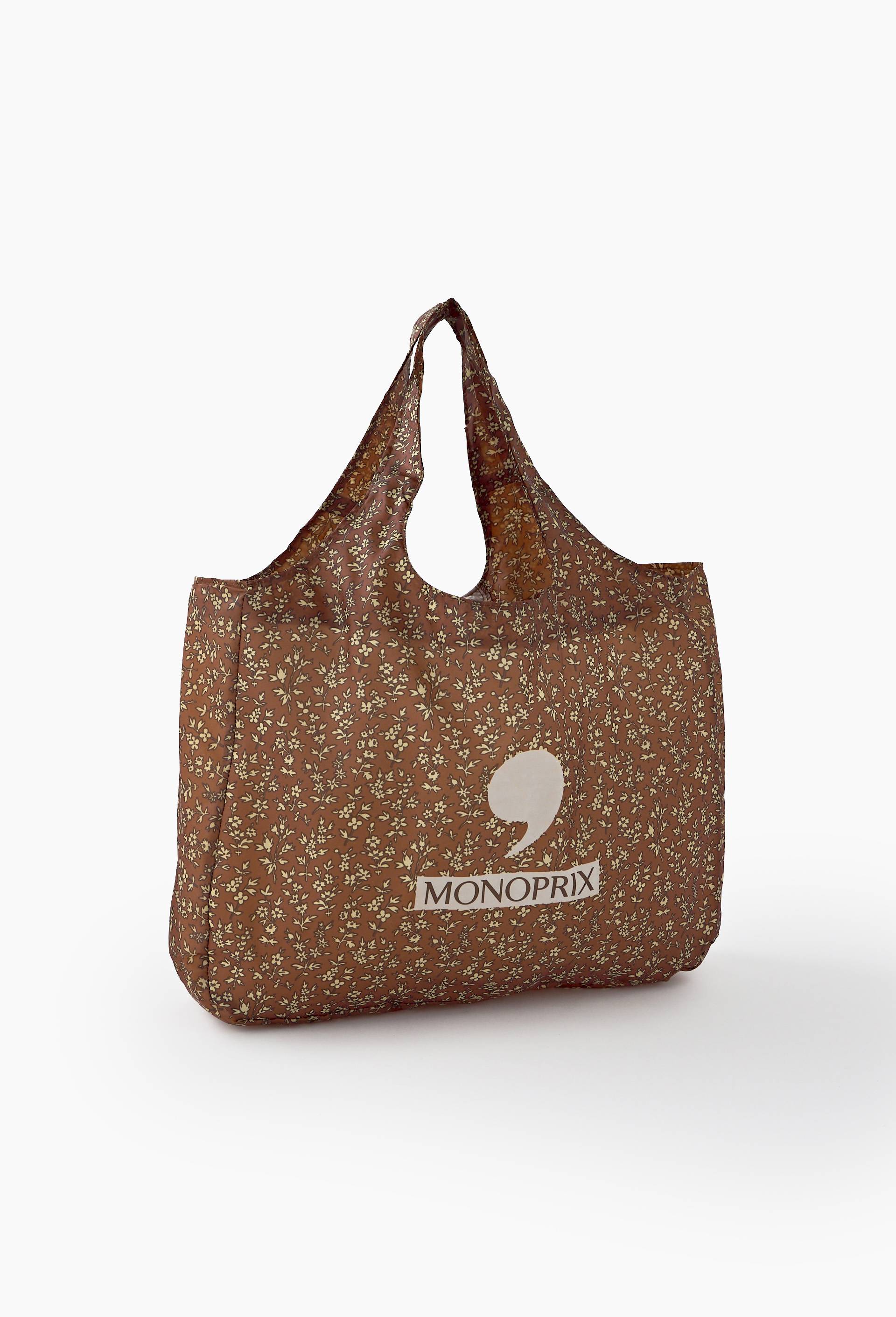 Sac dd fleurette, en polyester recycl&eacute;,40x11x30cm, Brun fonc&eacute;, large image number 0