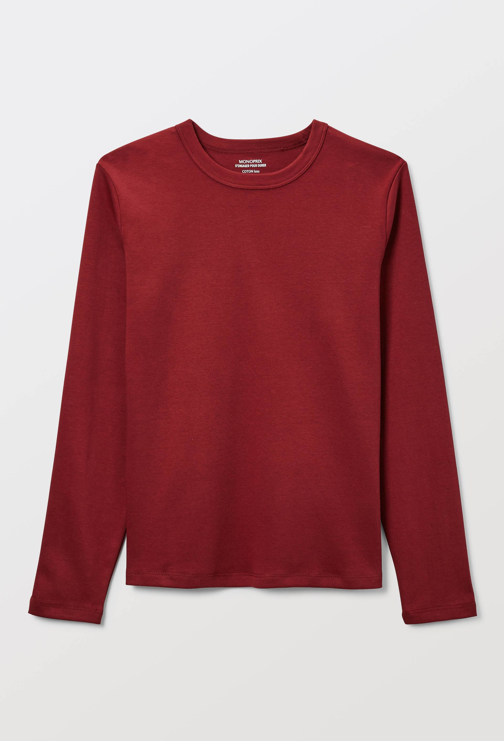 T-shirt &agrave; manches longues &eacute;pais en coton BIO GOTS, Rouge fonc&eacute;, large image number 2.0