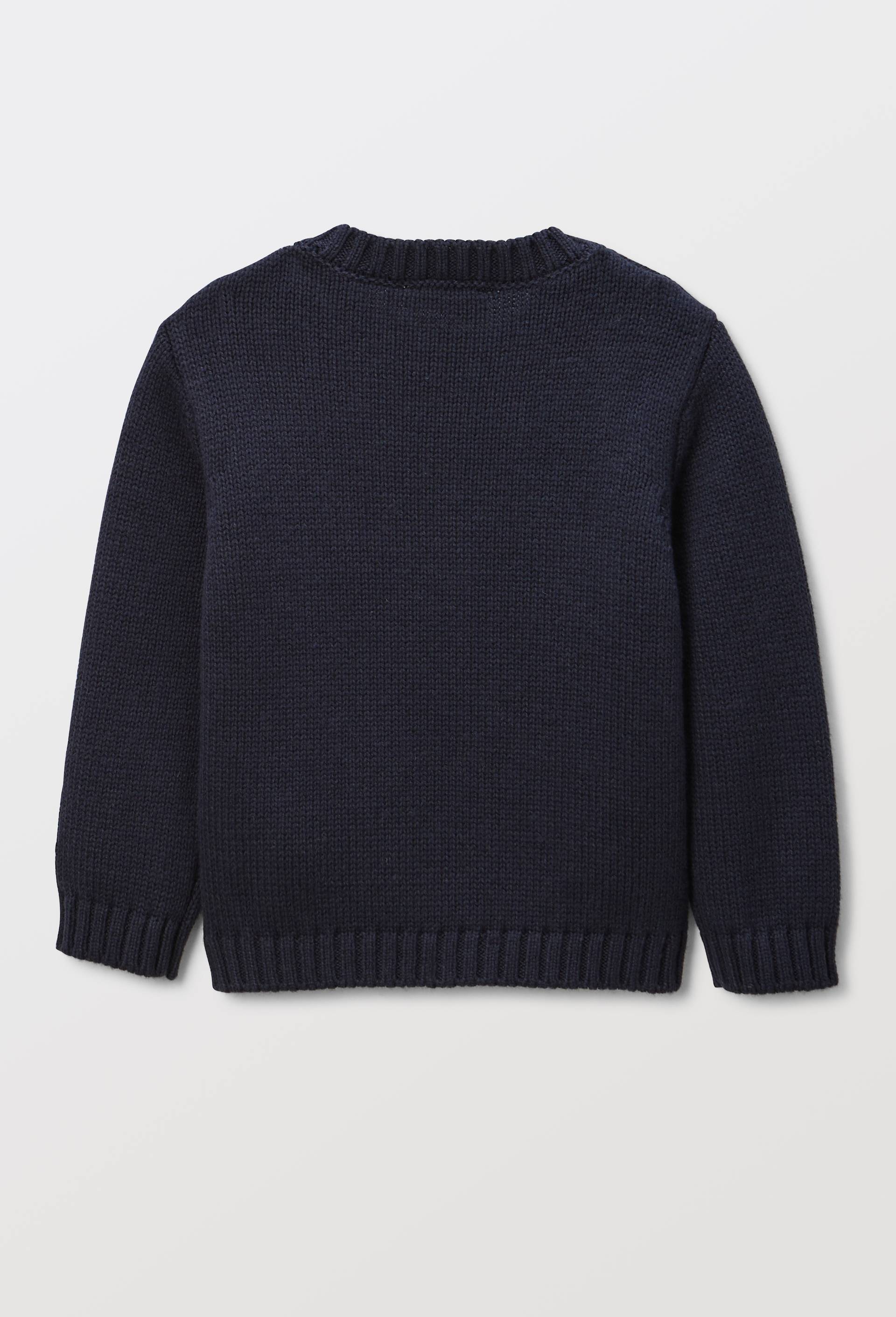 Pull brod&eacute; contenant de la laine, Bleu fonc&eacute;, large image number 1