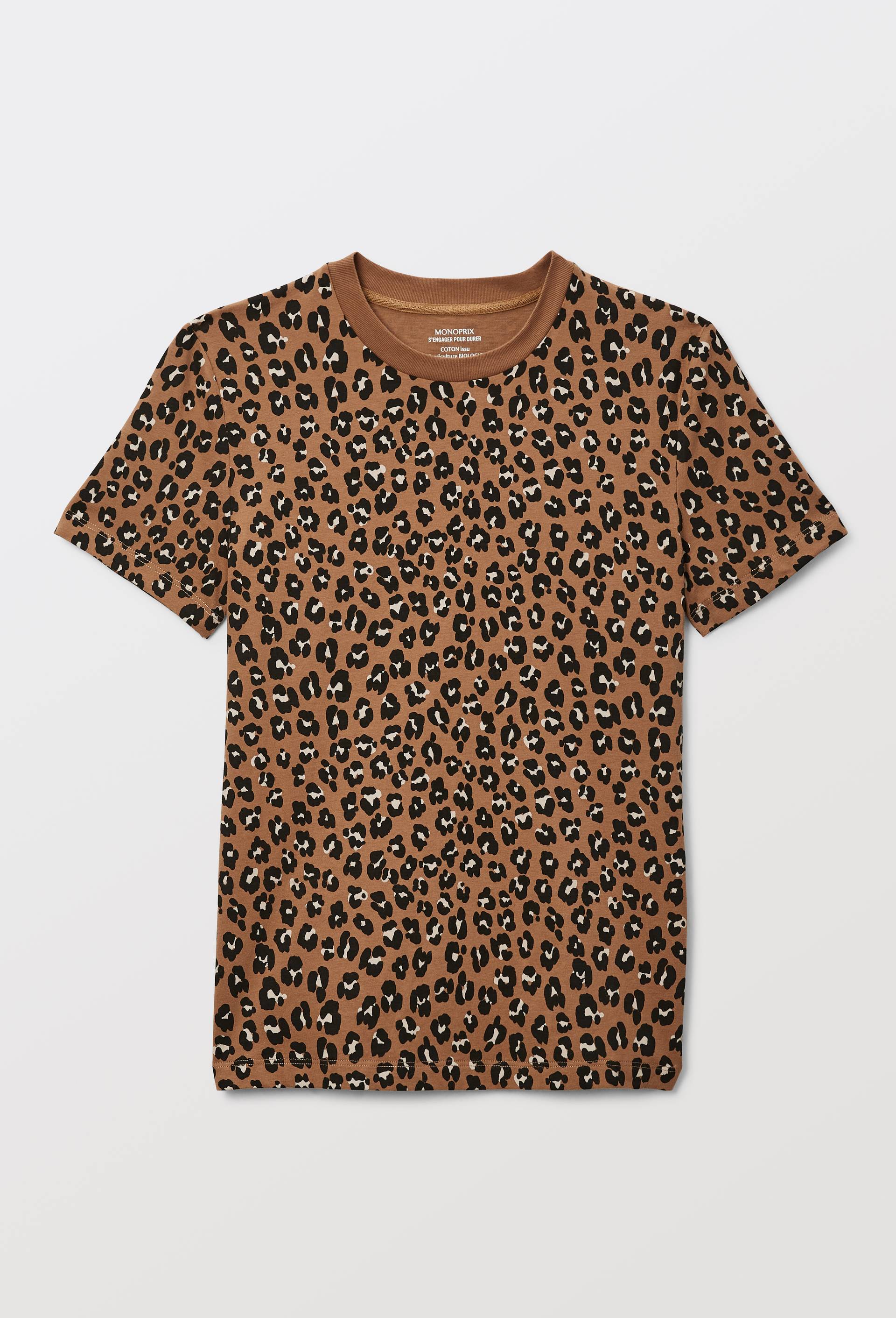 T-shirt manches courtes imprim&eacute; en coton BIO GOTS, Beige, large image number 2