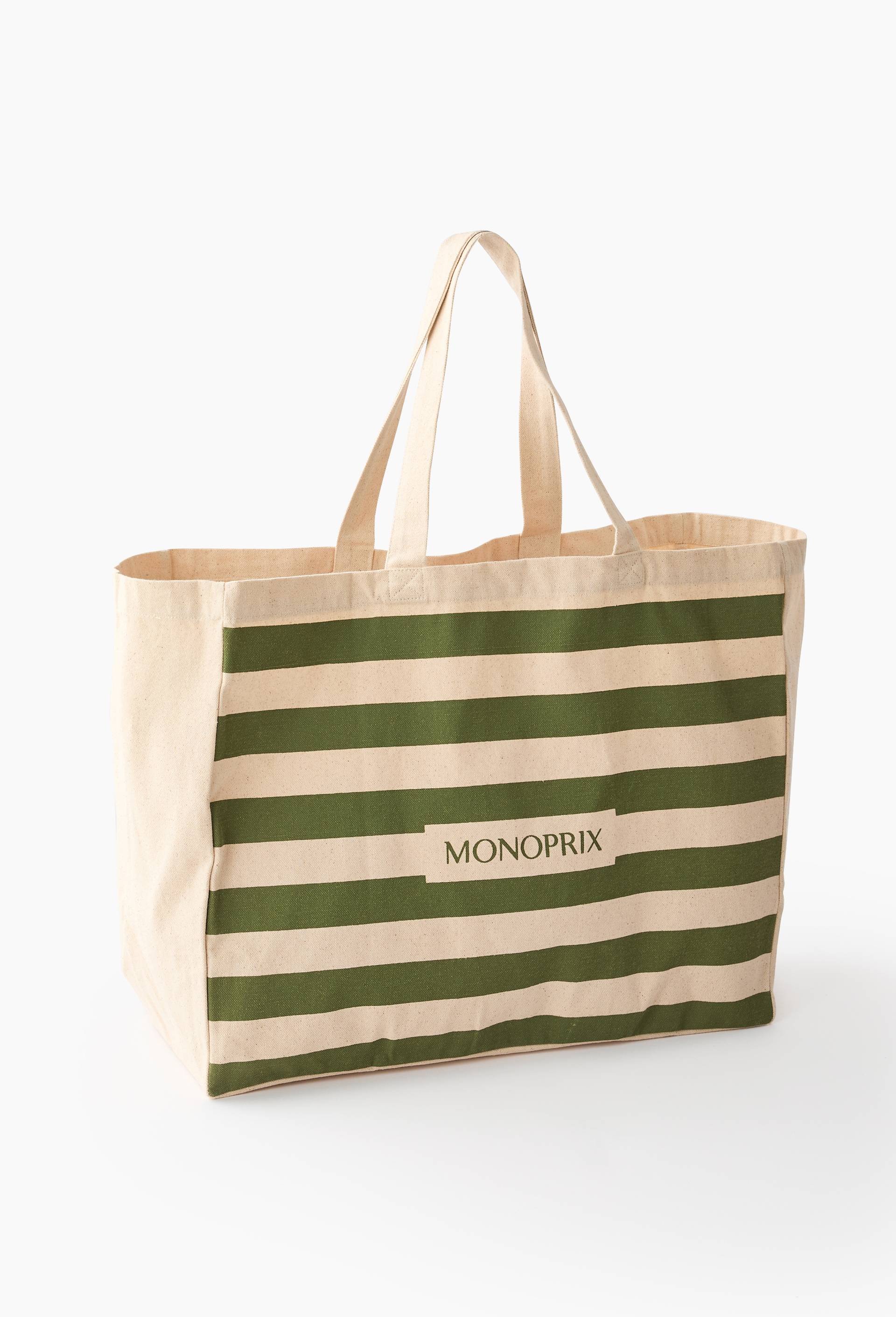 Cabas coton bio, en coton biologique,45 x 35 x 20 cm, Vert fonc&eacute;, large image number 0