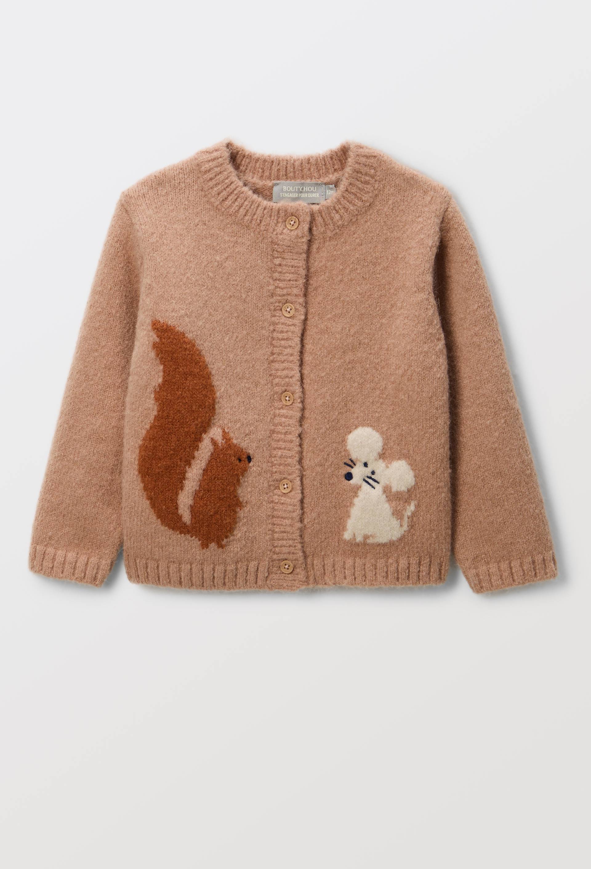 Cardigan tricot fantaisie, Rose, large image number 0.0