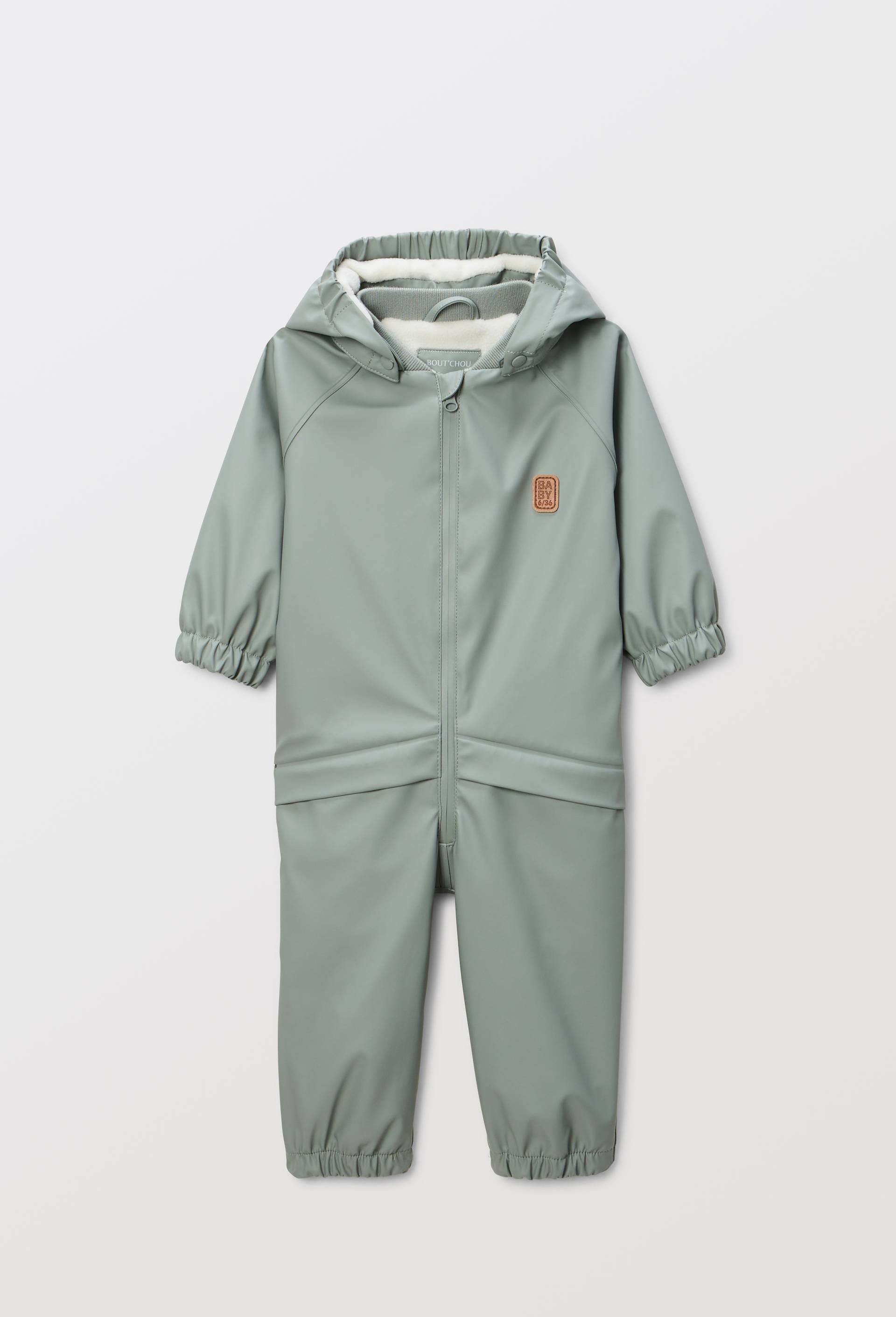 Combinaison de pluie avec capuche amovible unie VERT CLAIR pour bébé BOUT'CHOU