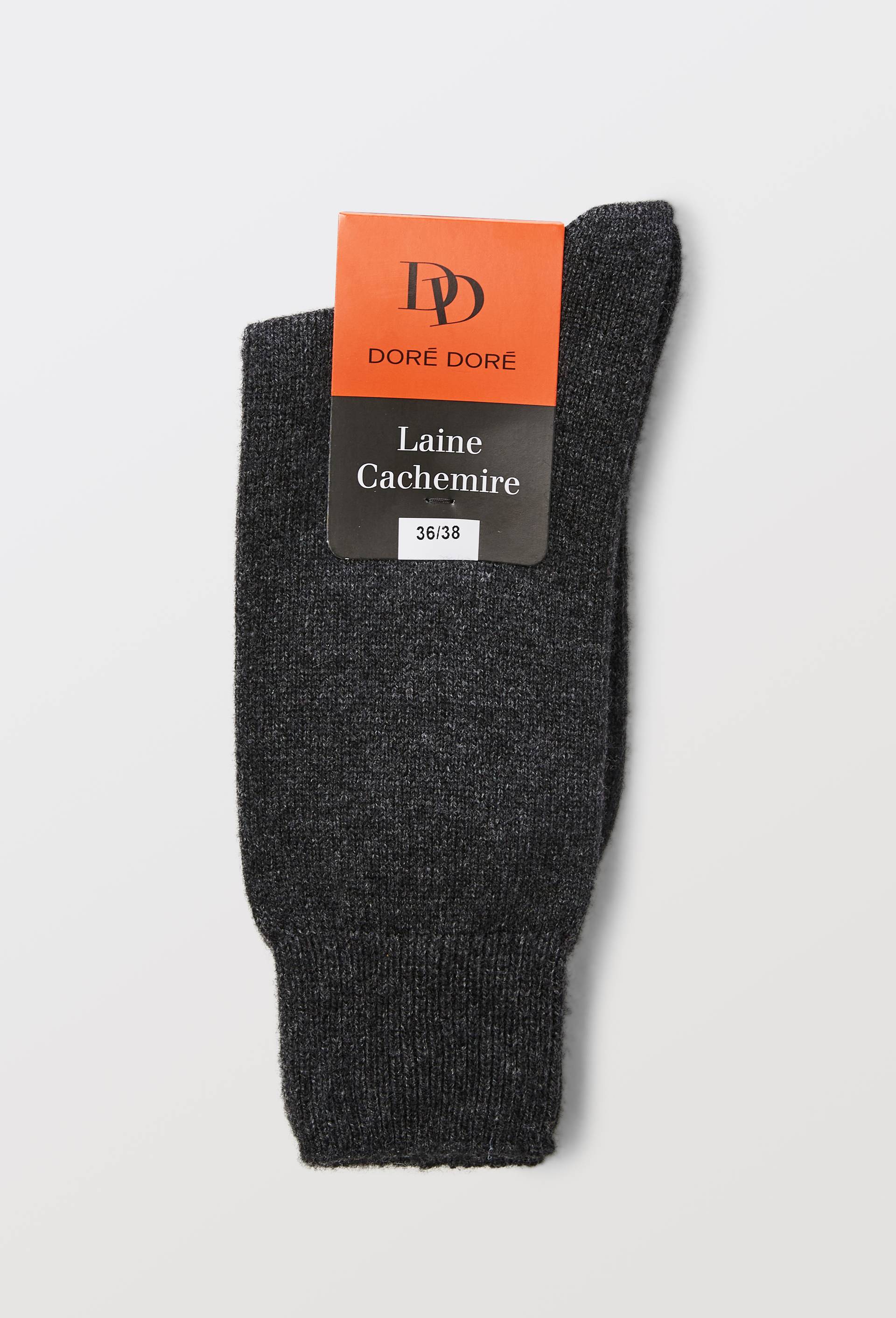 Paire de chaussettes contenant du cachemire Dor&eacute; Dor&eacute;, Gris fonc&eacute;, large image number 3